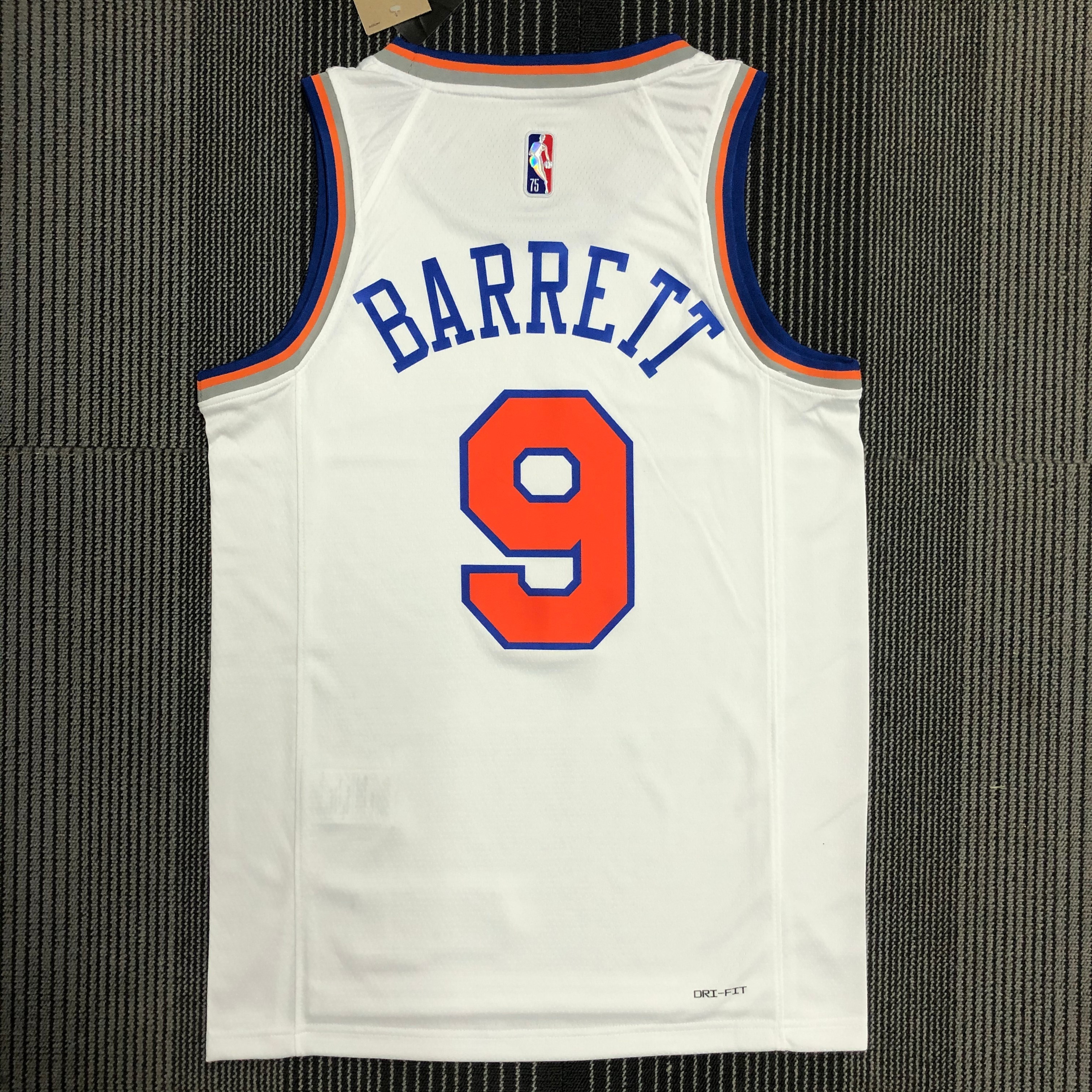 75th anniversary Knicks white No. 9 Barrett