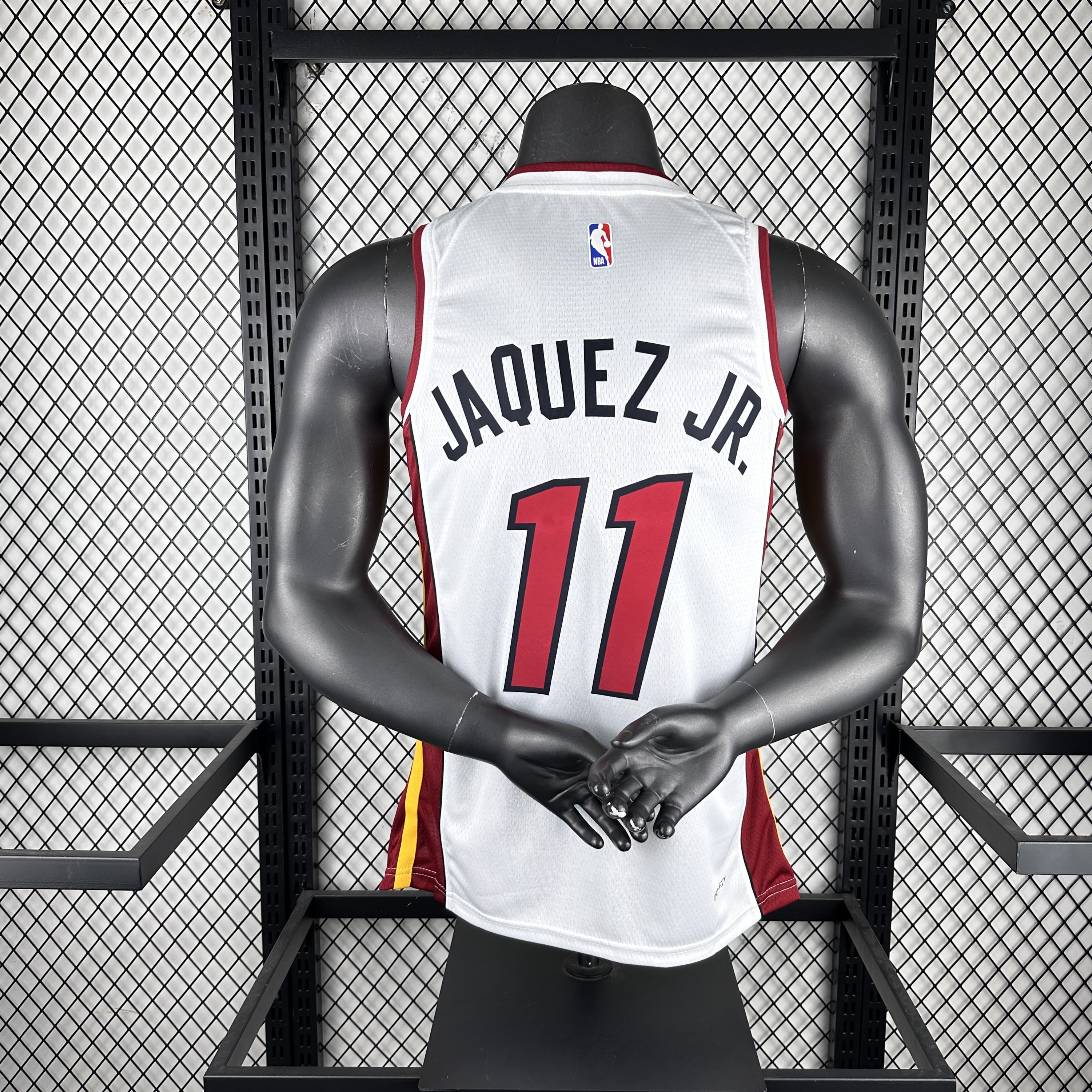 Heat V-neck home white number 11 JAQUEZ JR