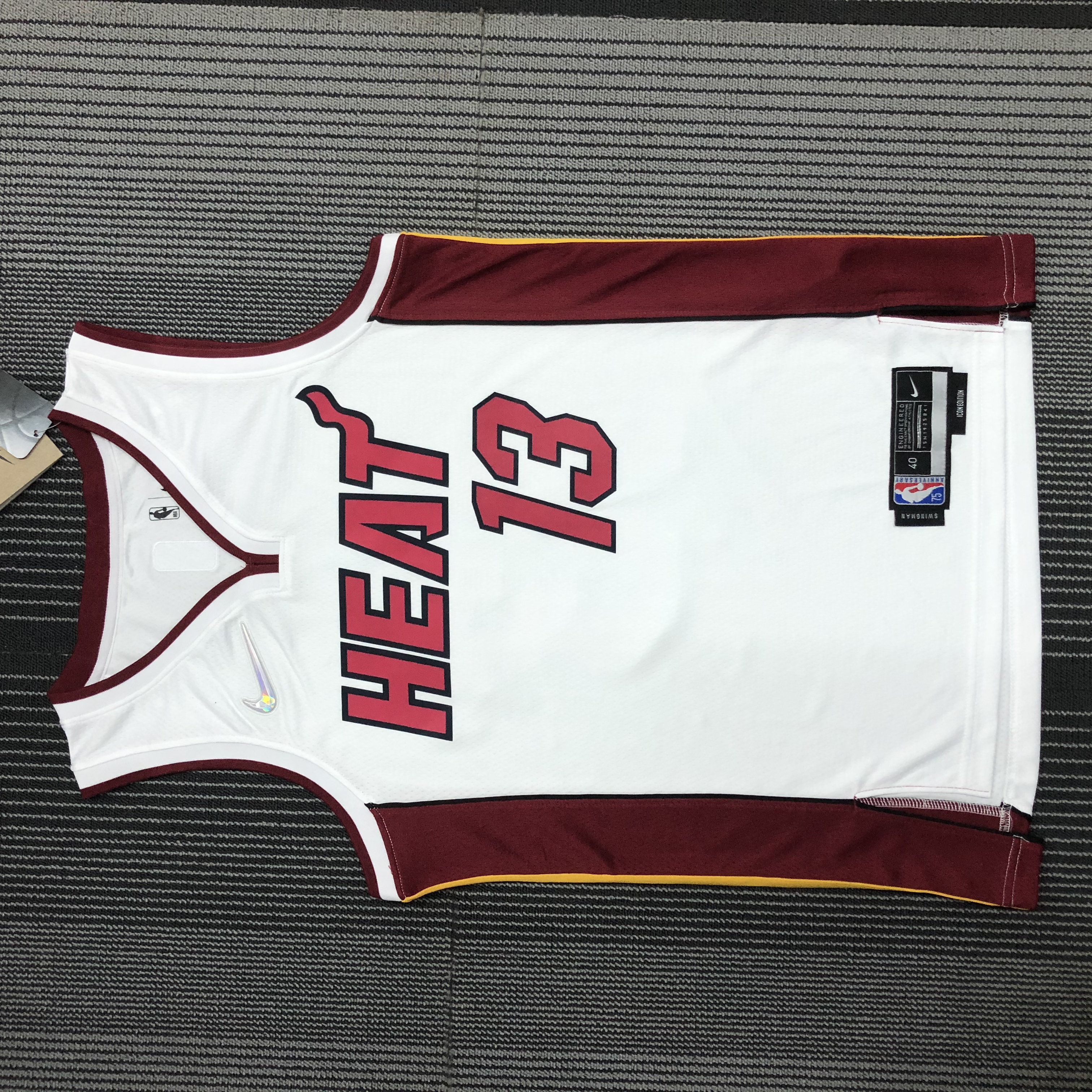 75th anniversary Heat white number 13 Adebayo