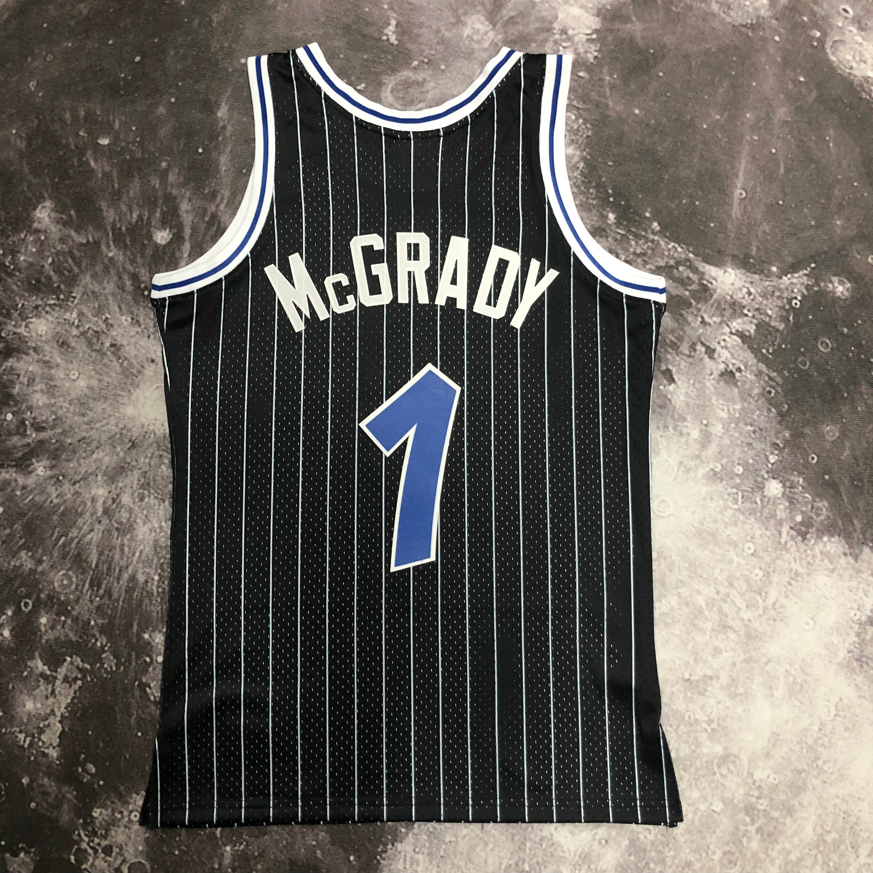 MN Hot Press Throwback Jersey SW Magic 04 black No. 1 McGrady