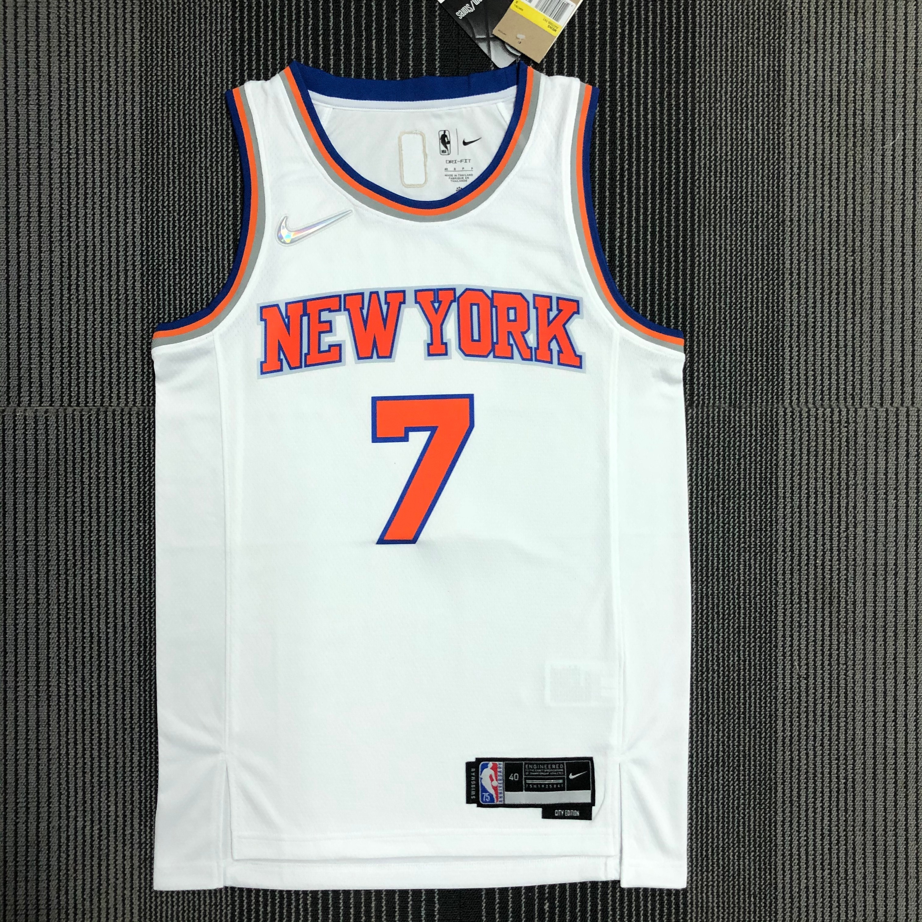 75th anniversary Knicks white No. 7 Anthony