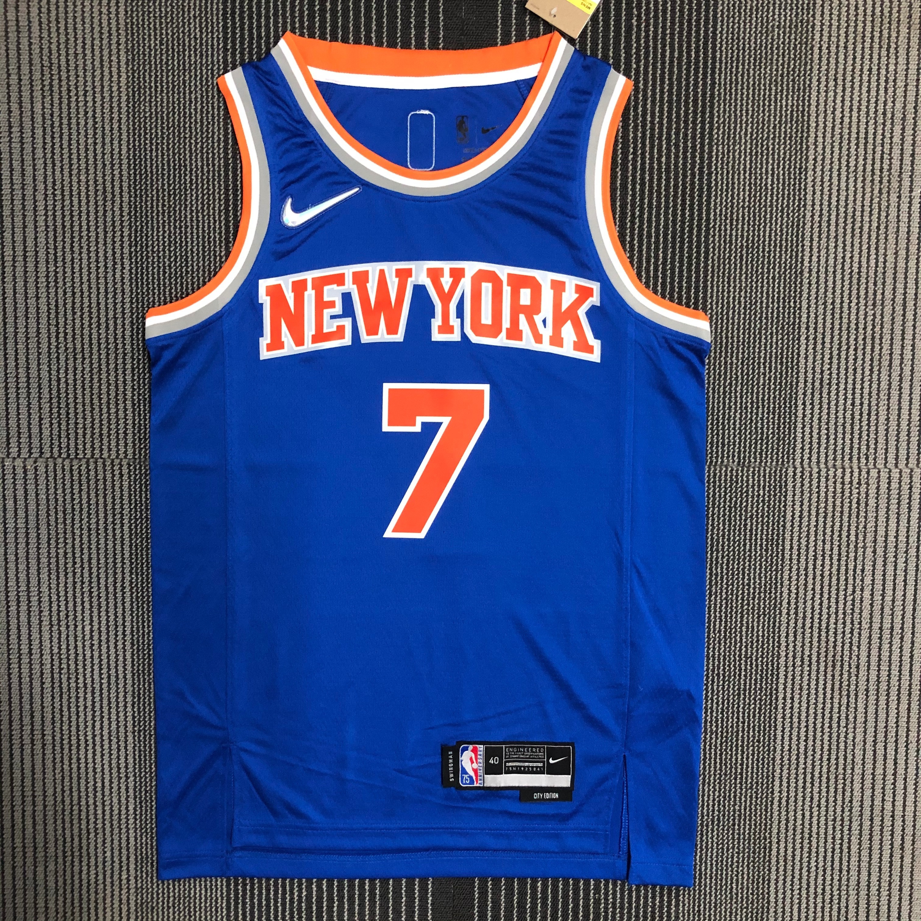 75th anniversary Knicks Blue No. 7 Anthony