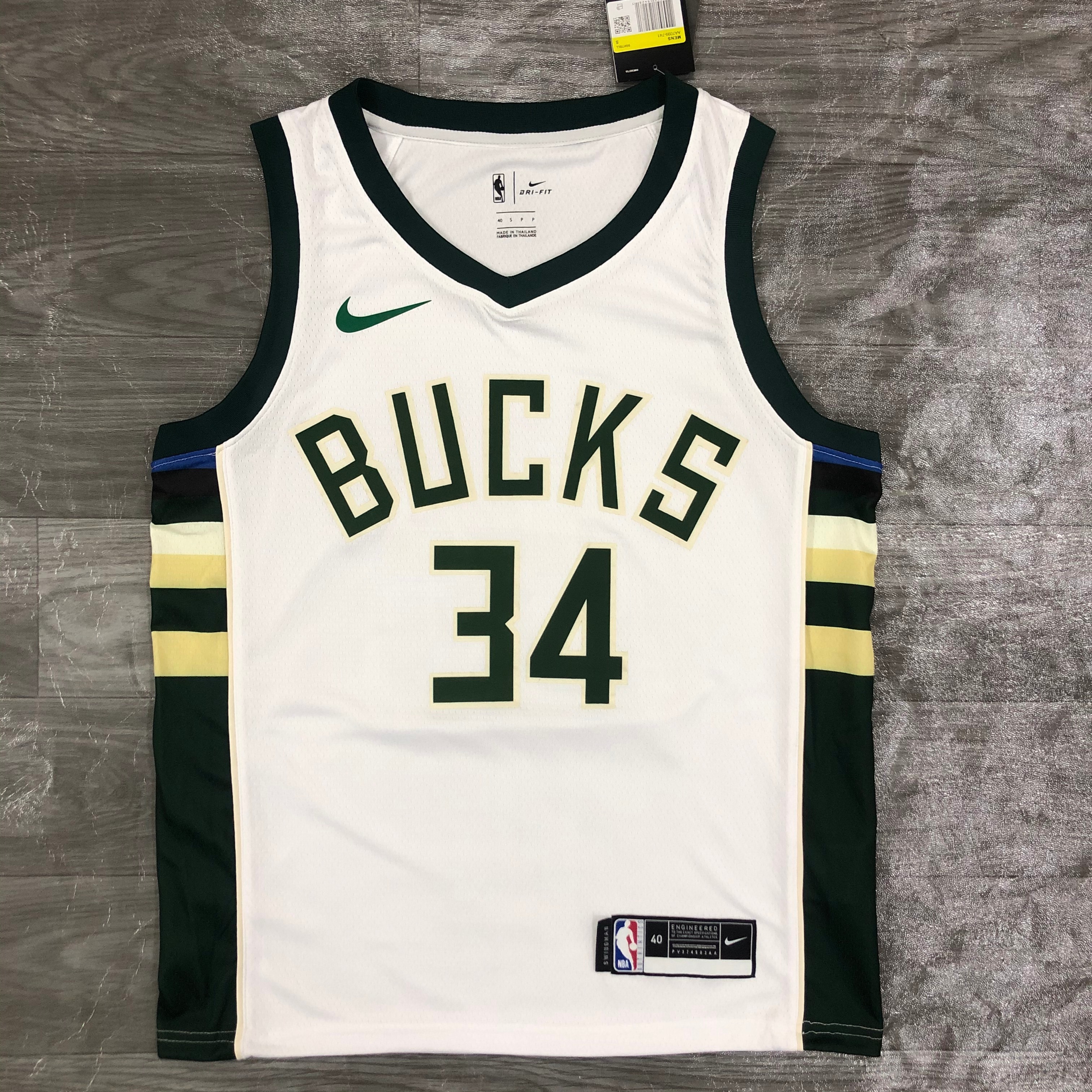 21 season BUCKS home white 34 Antetokounmpo