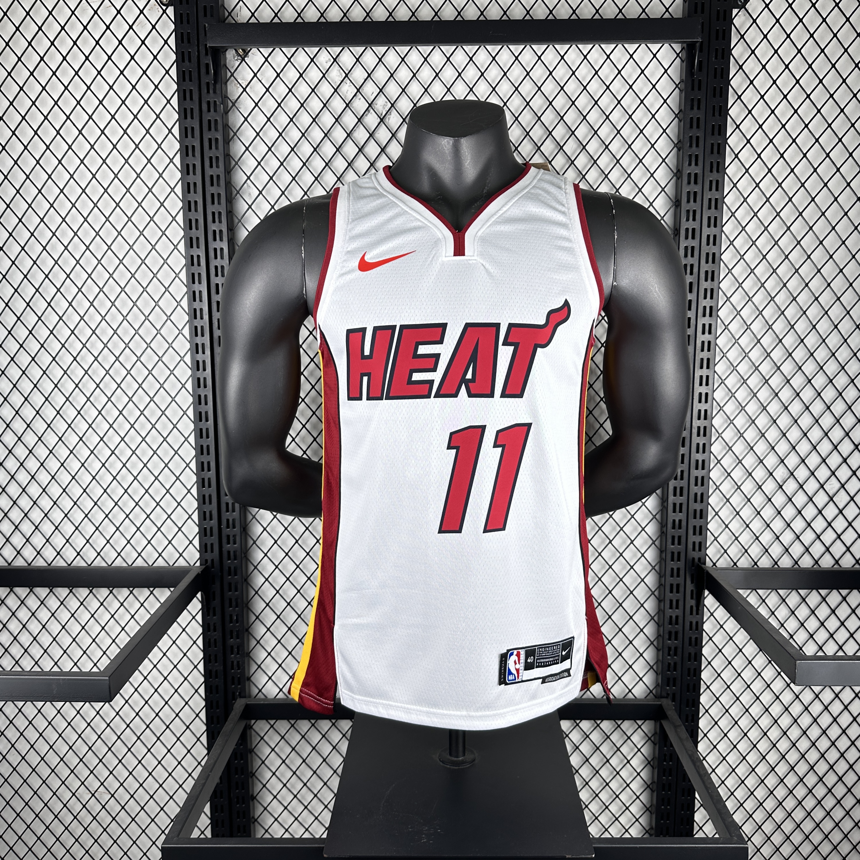 Heat V-neck home white number 11 JAQUEZ JR