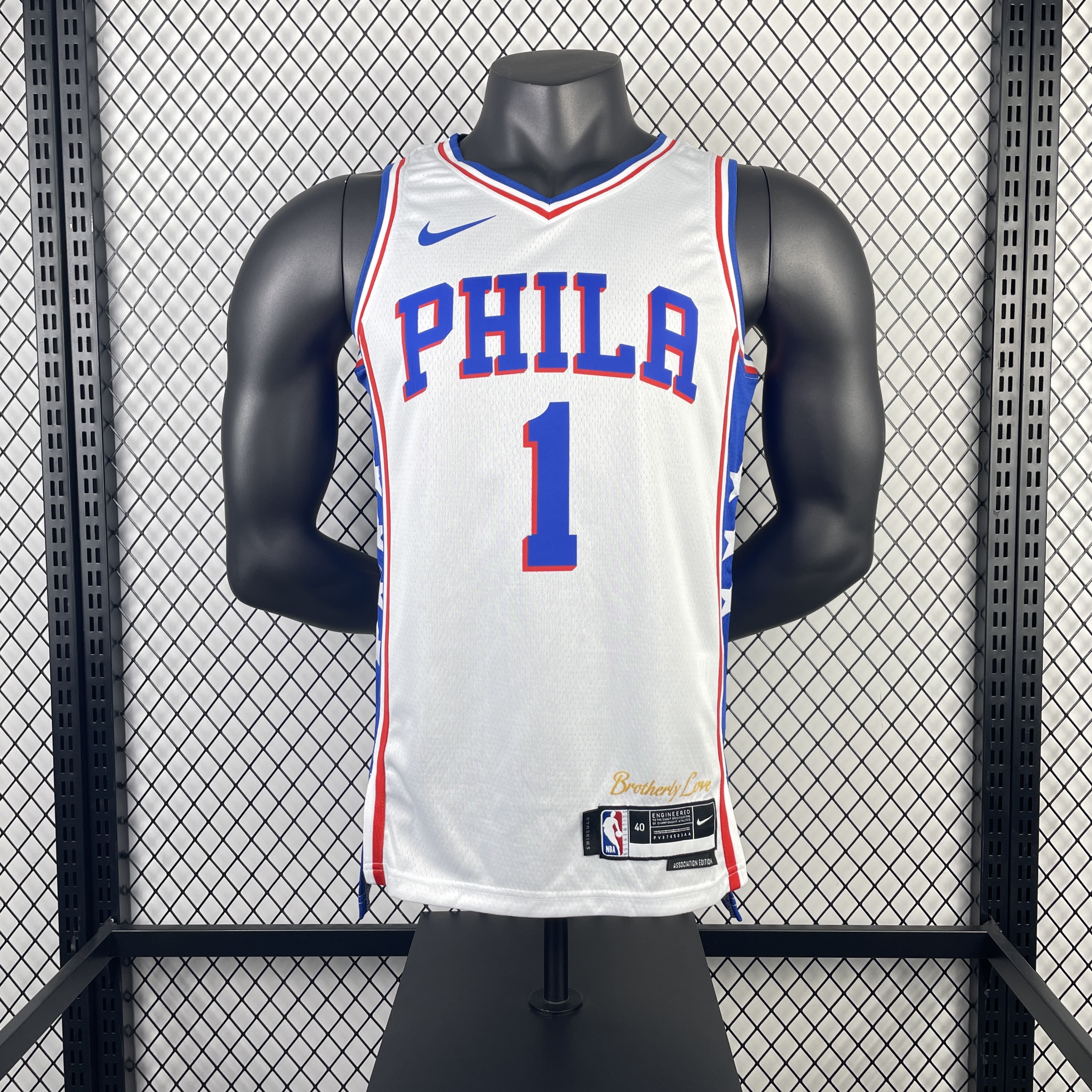 23 season 76ers home white No. 1 Harden