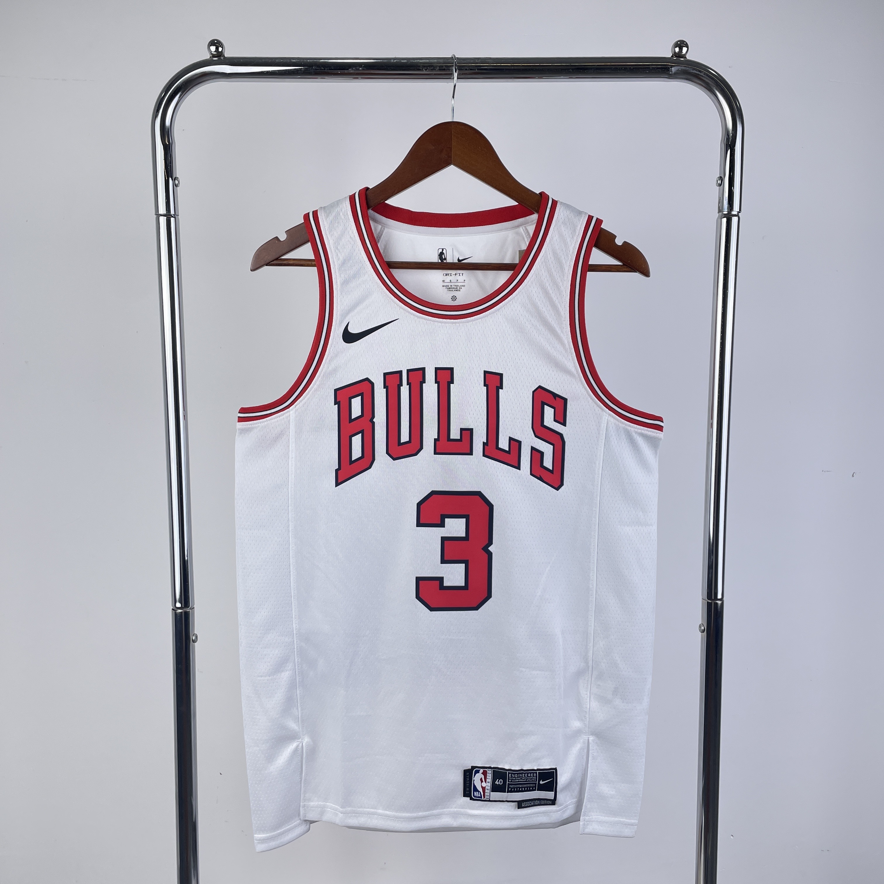 23 season Bulls white No. 3 Wade