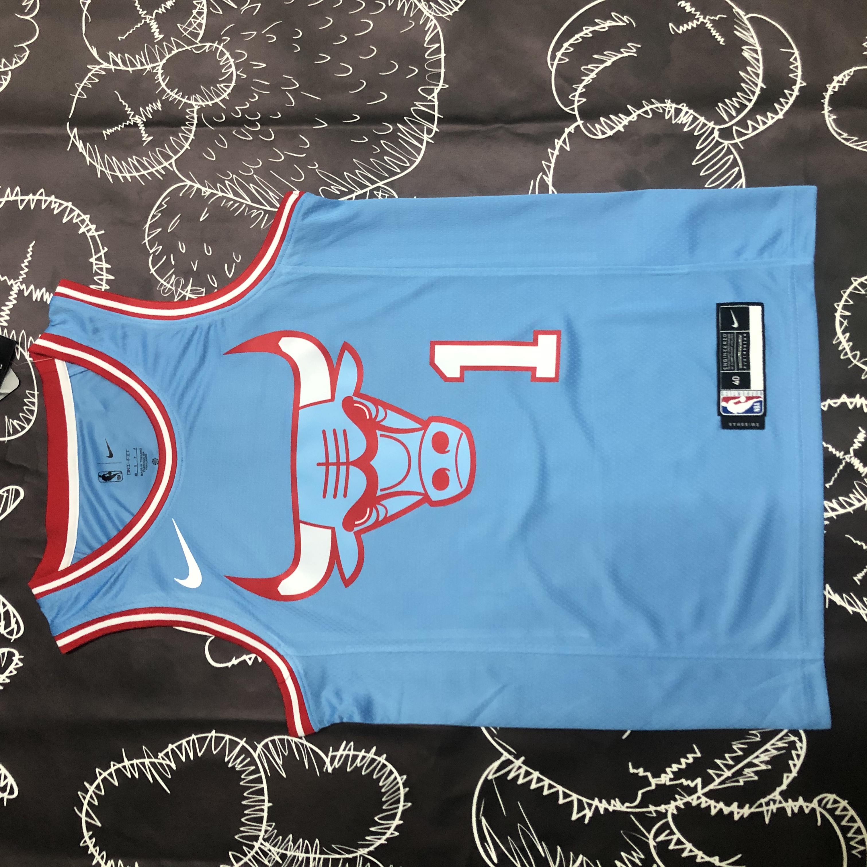 Bulls blue number one Rose