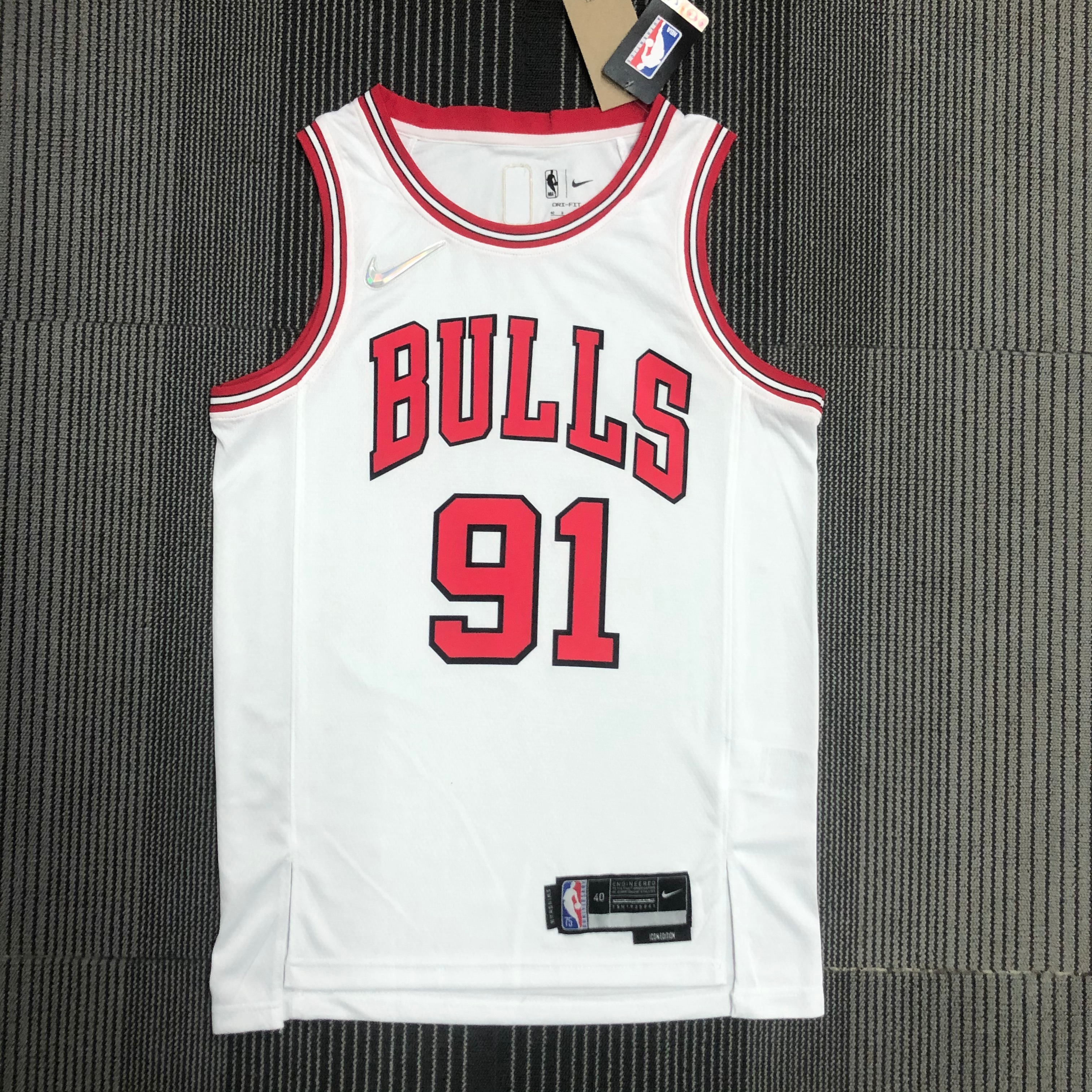 75th anniversary Bulls white 91 Rodman