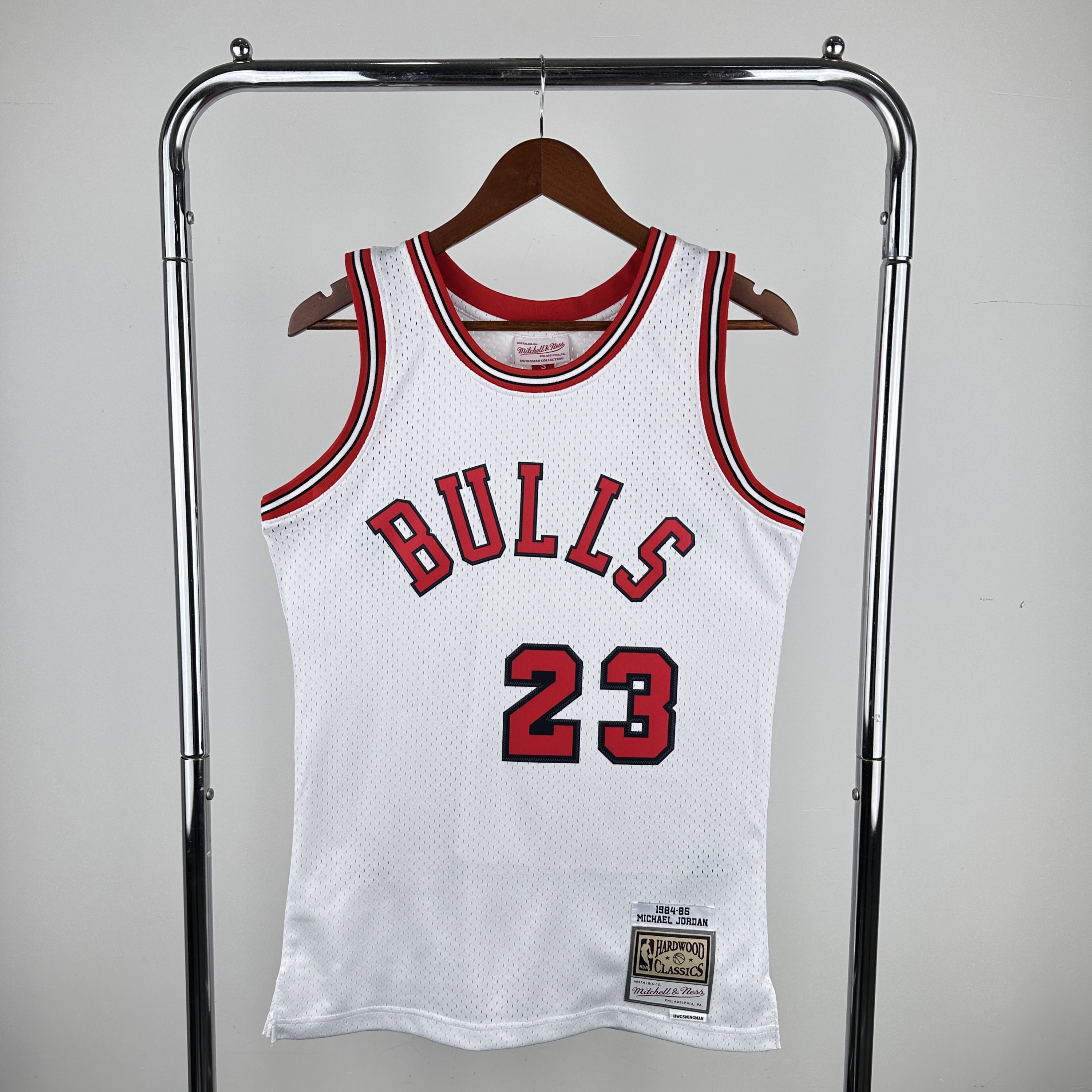 MN Hot Press throwback jersey SW Bulls 8485 rookie White No. 23 Jordan