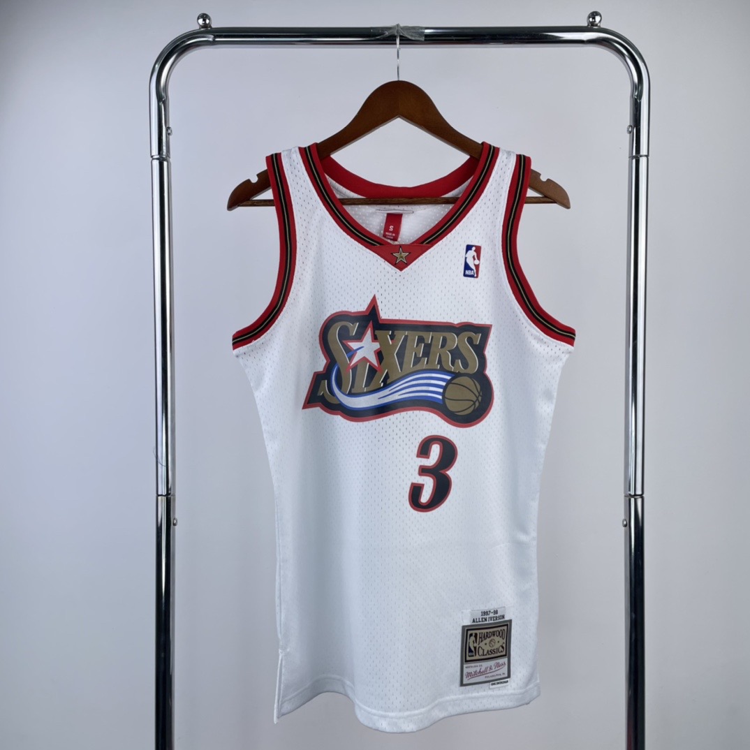 MN Hot Press throwback jersey SW 76ers Season 98 white No. 3 Iverson
