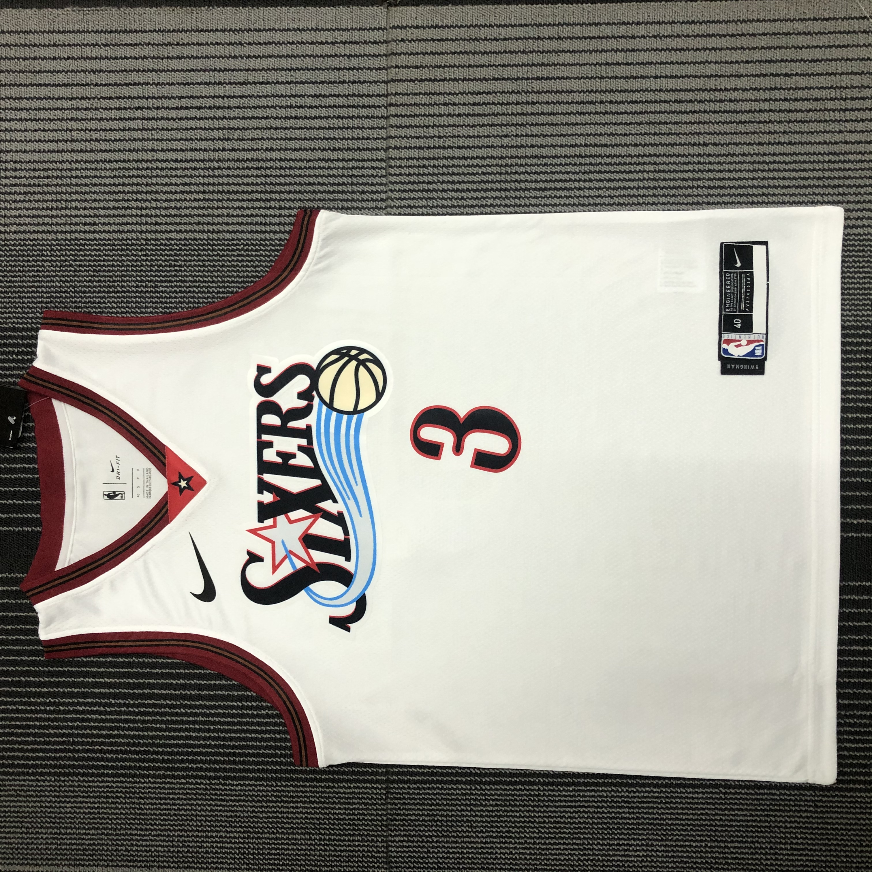 76ers Meteor Retro white No. 3 Iverson