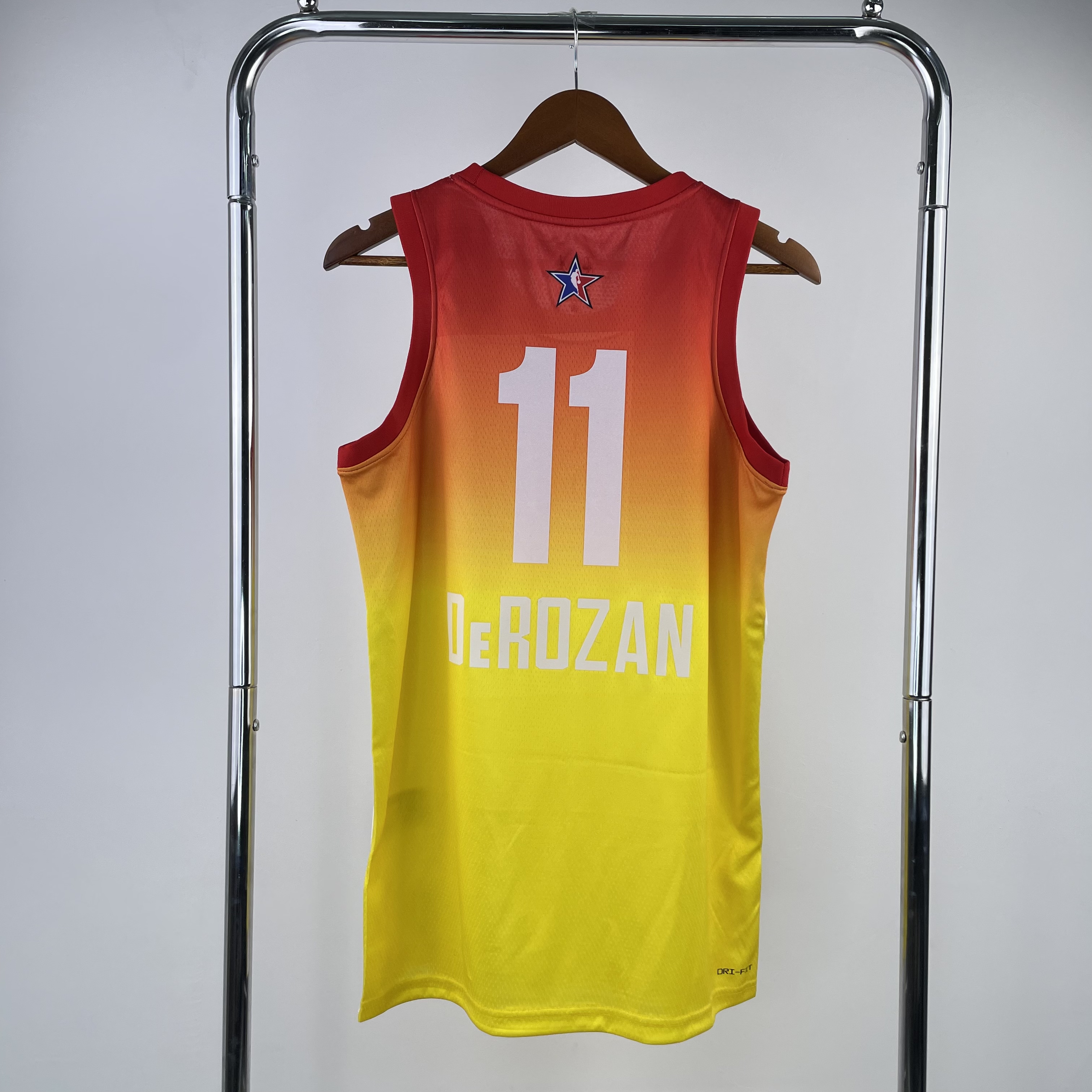 23 season All-Star yellow number 11 derozan