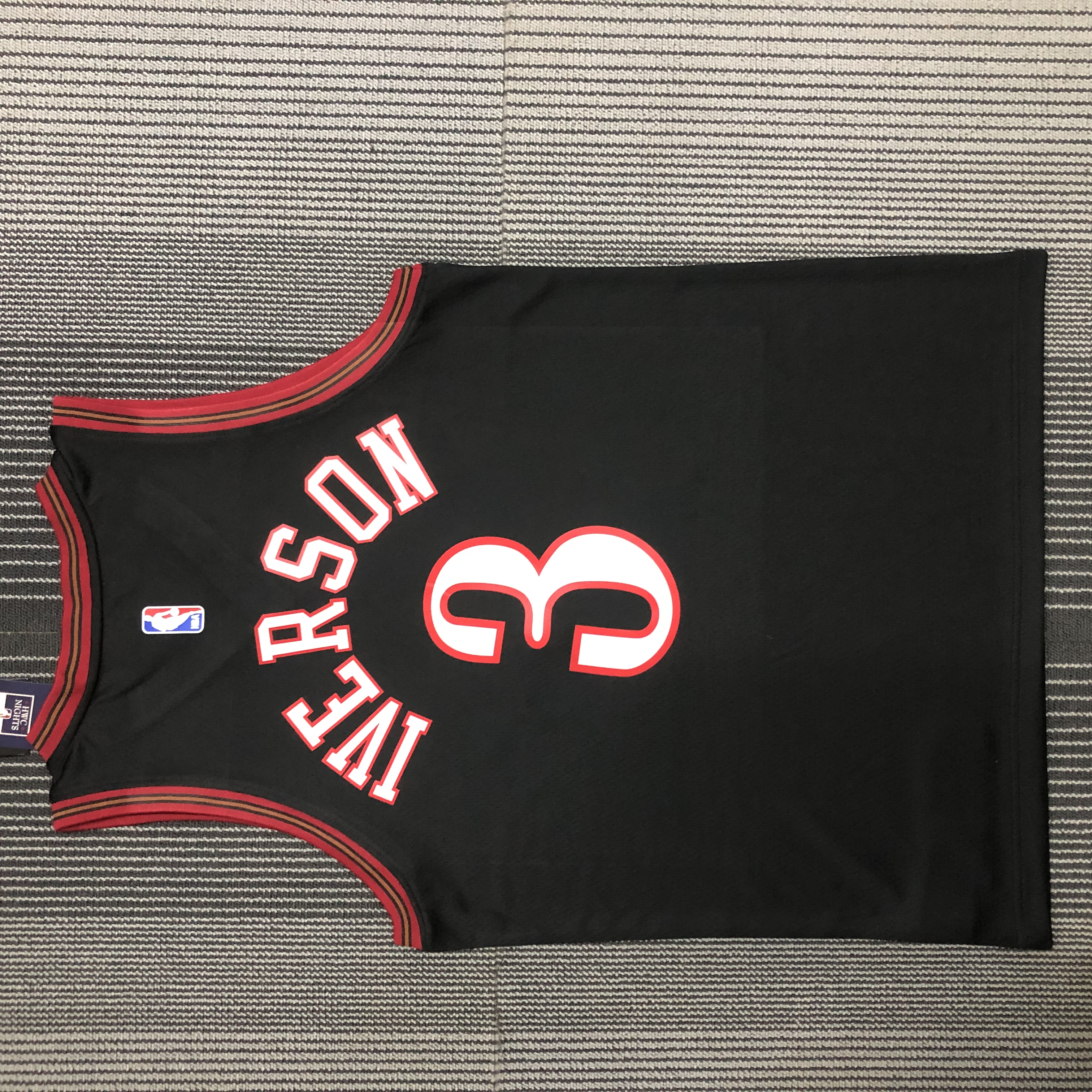 76ers Meteor Retro Black No. 3 Iverson