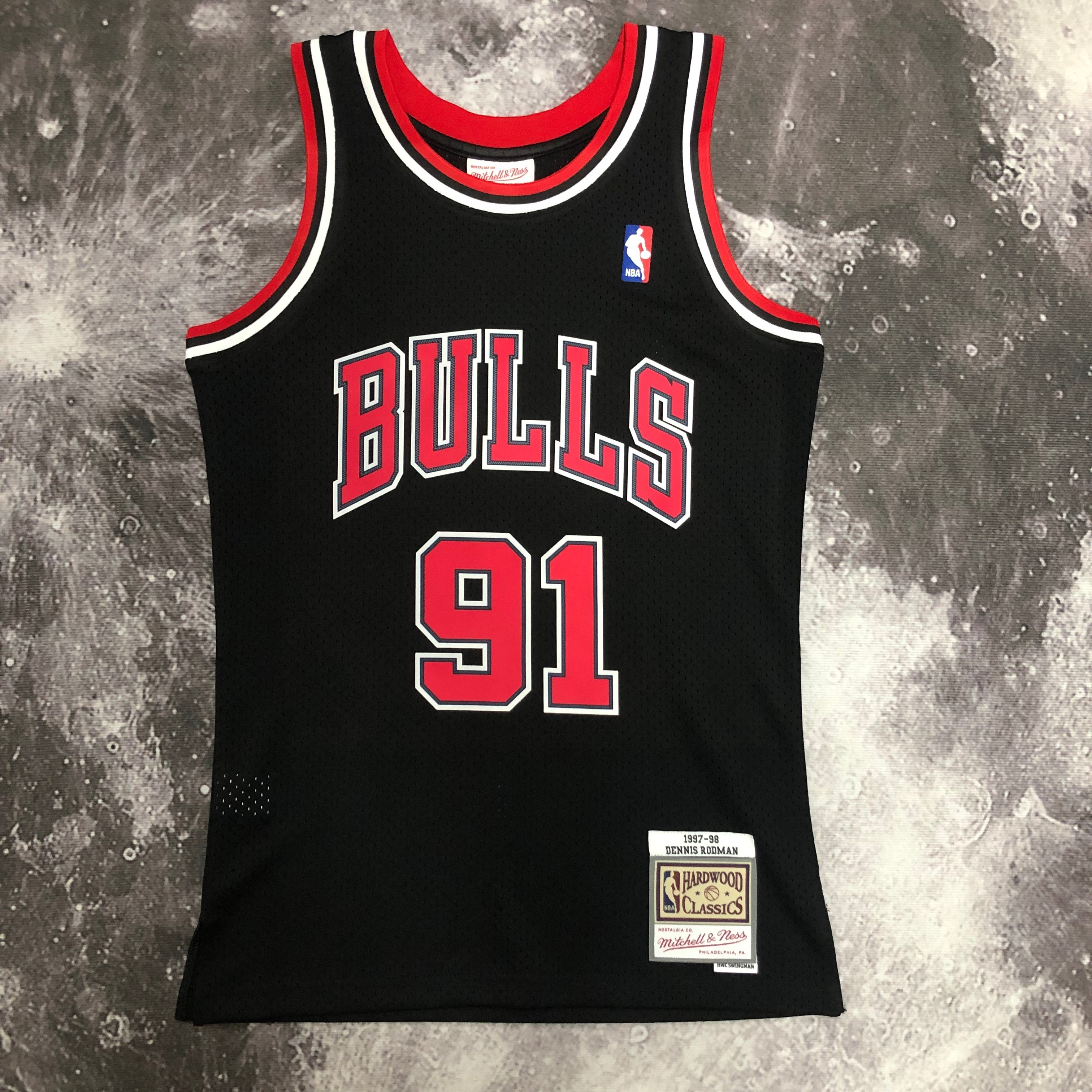 MN Hot Press Throwback jersey SW Bulls Season 98 black No. 91 Rodman