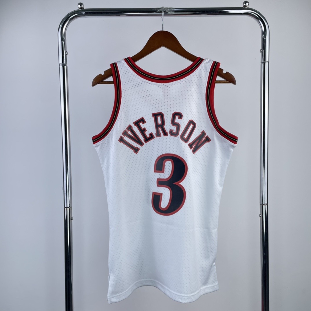 MN Hot Press throwback jersey SW 76ers Season 98 white No. 3 Iverson