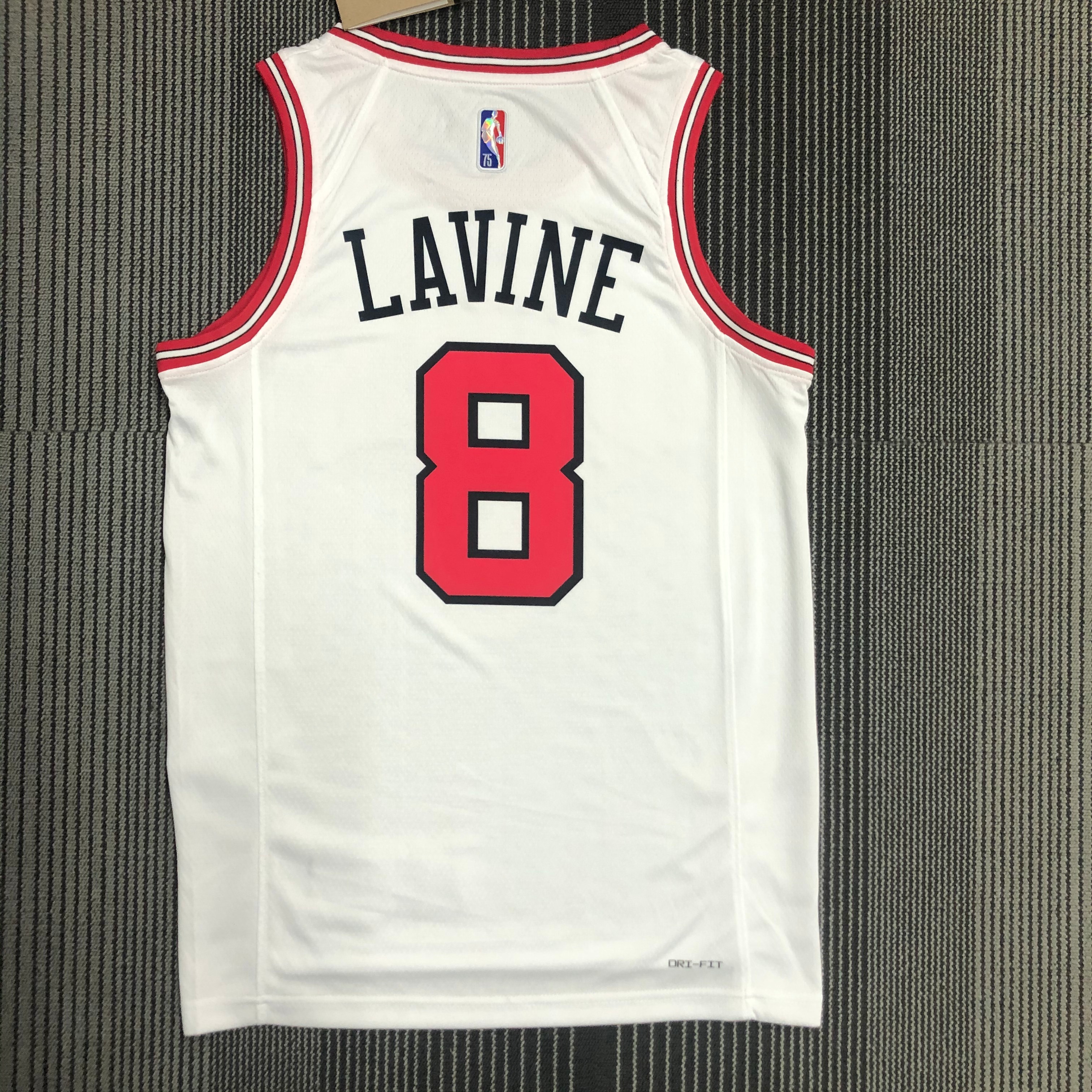 75th anniversary Bulls white number 8 Lavine