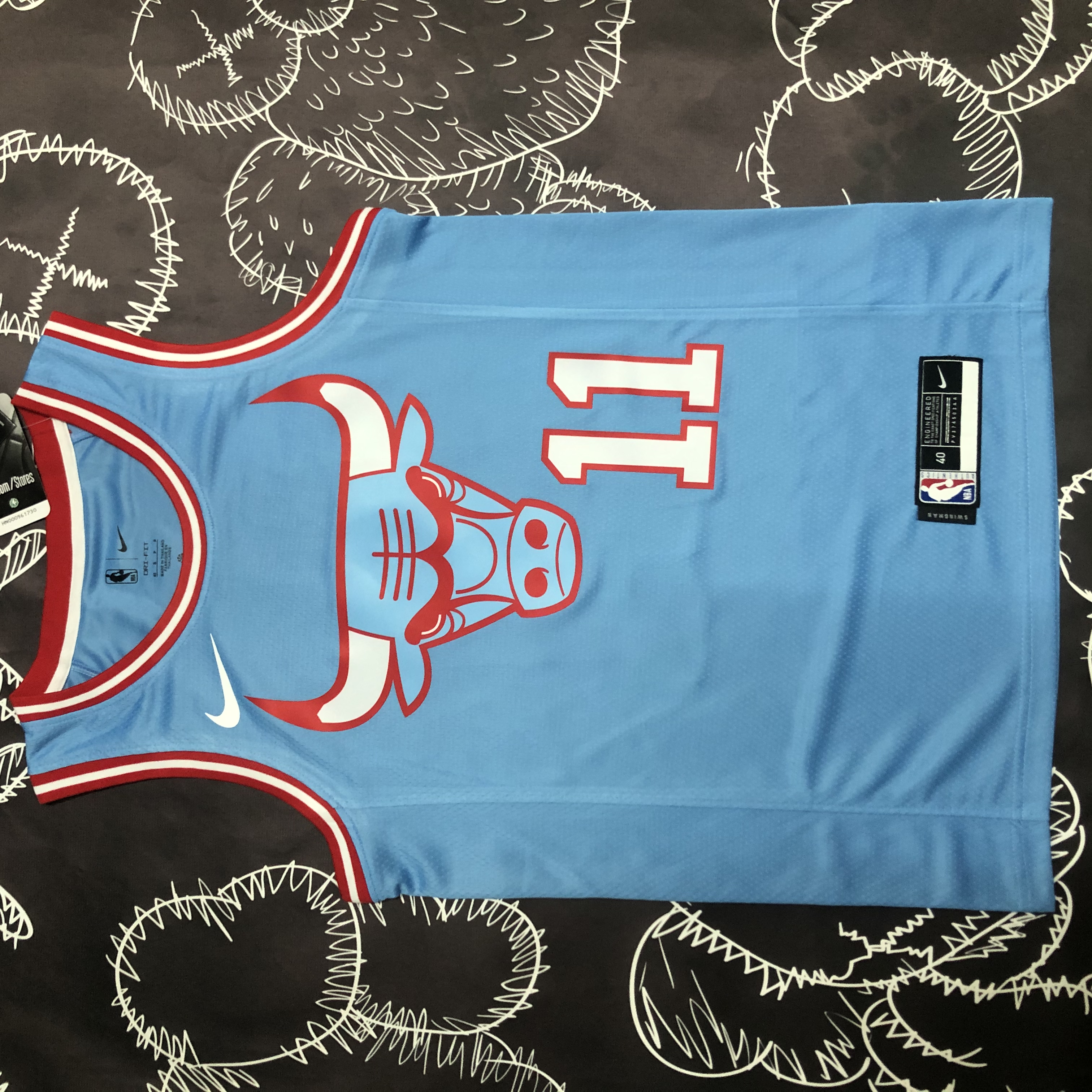 Bulls blue number 11 derozan