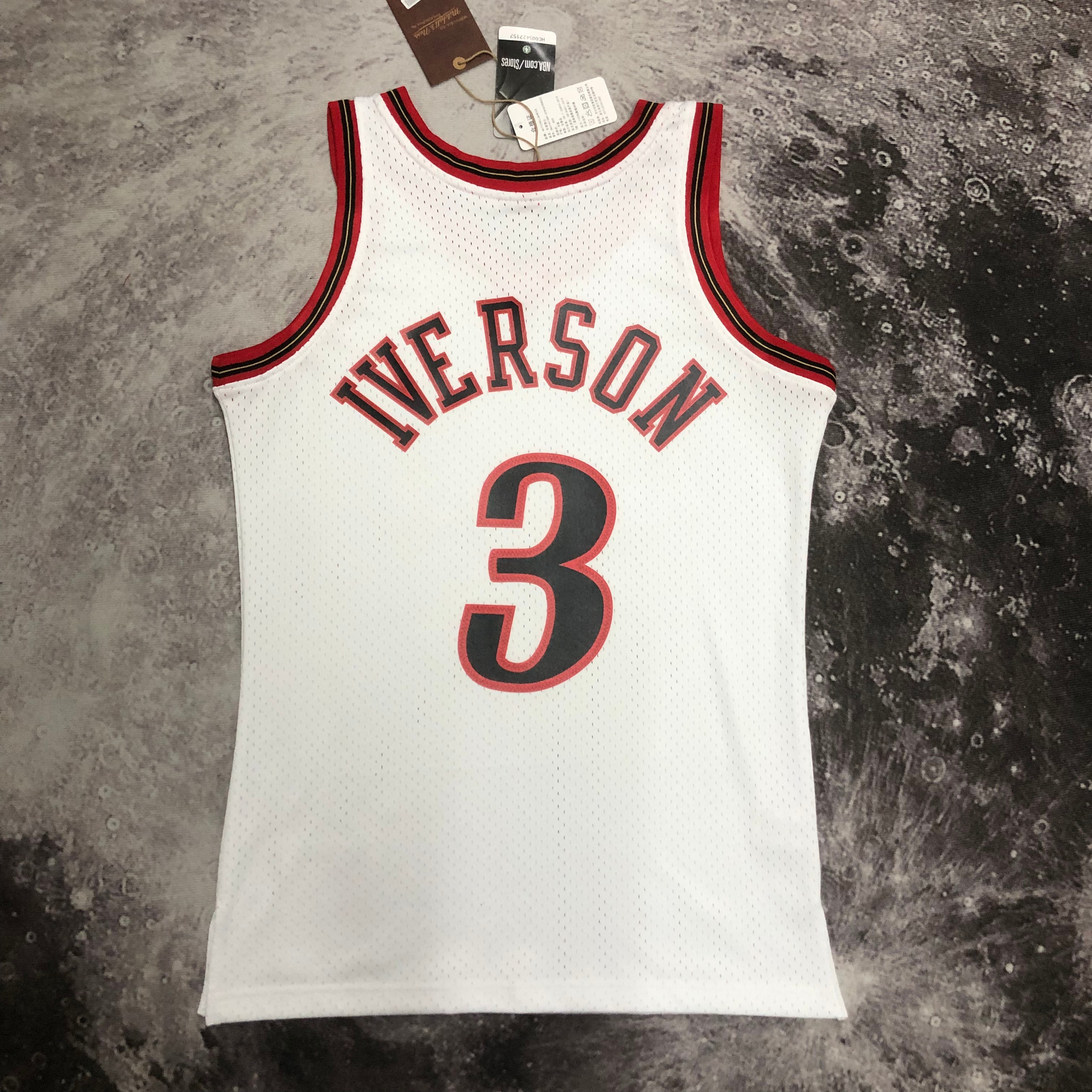 MN Hot Press throwback jersey SW 76ers Season 98 white No. 3 Iverson