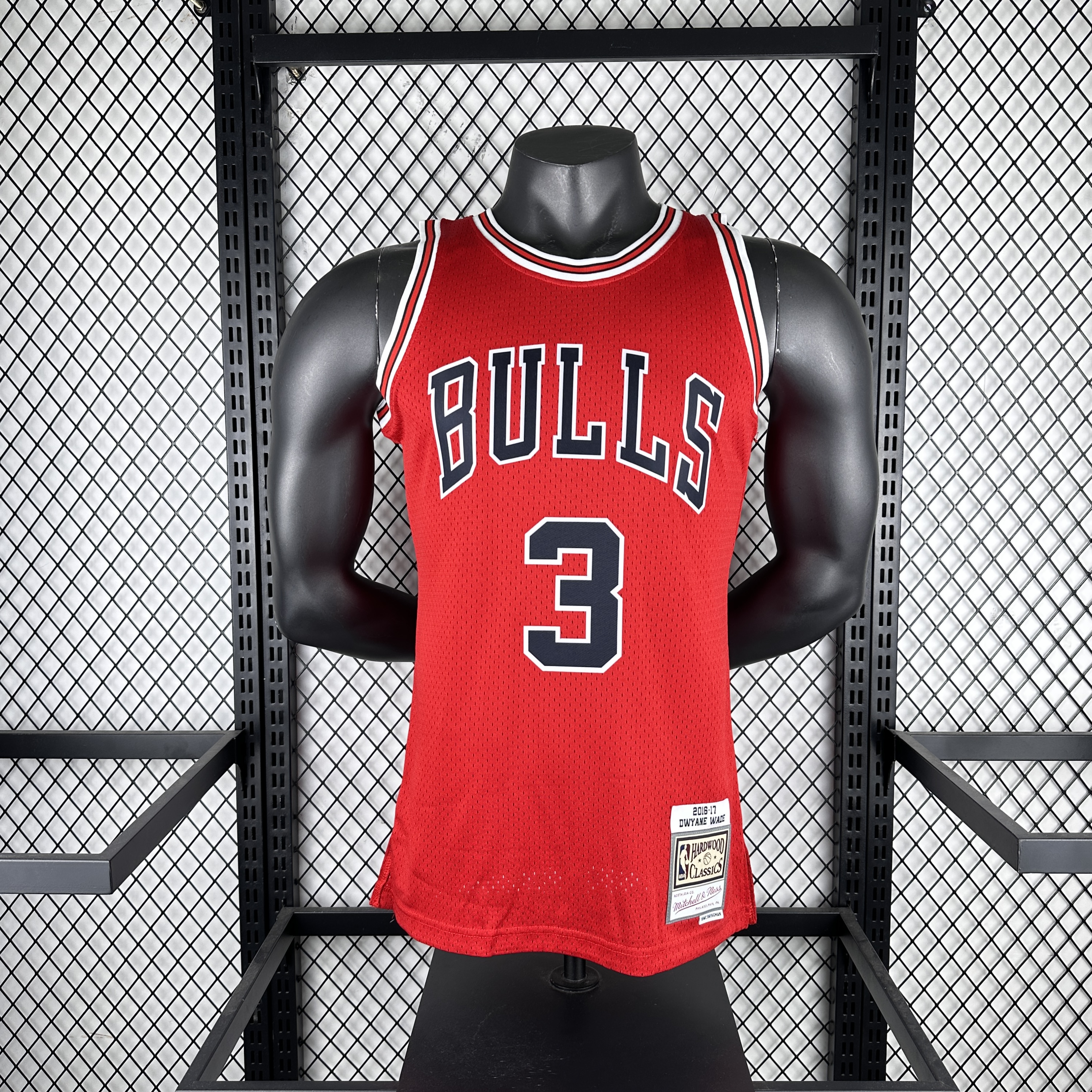 MN Hot Press Throwback jersey SW Bulls 1617 red No. 3 Wade