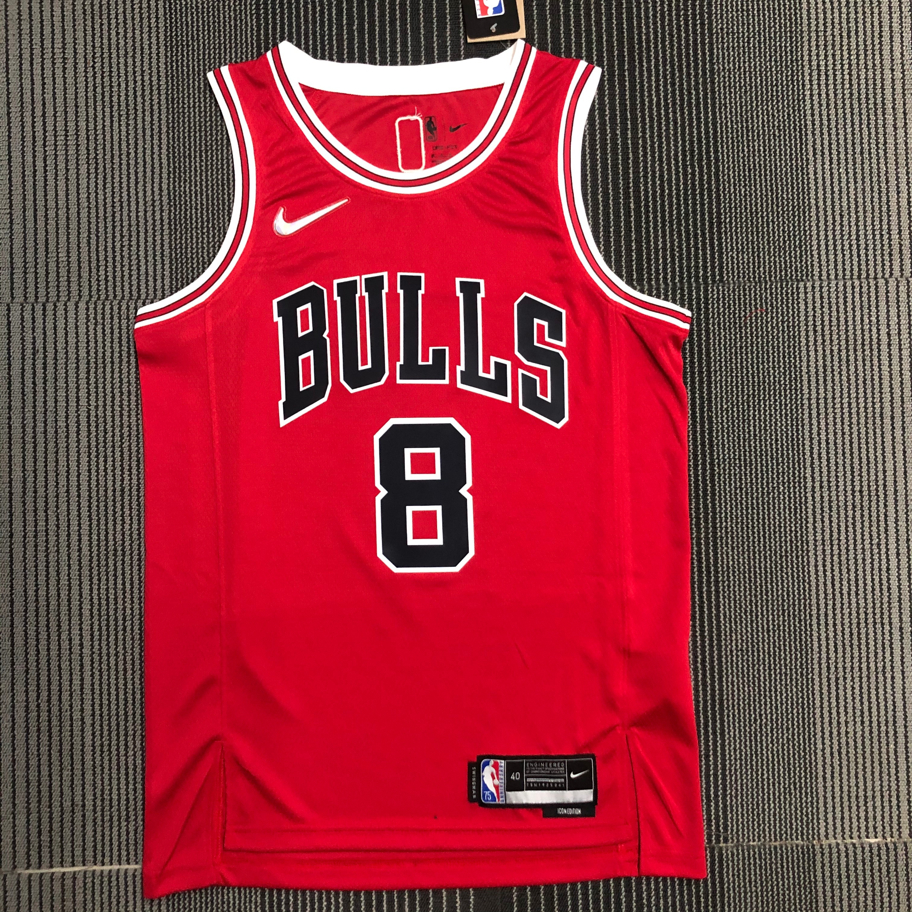 75th anniversary Bulls red number 8 Lavine