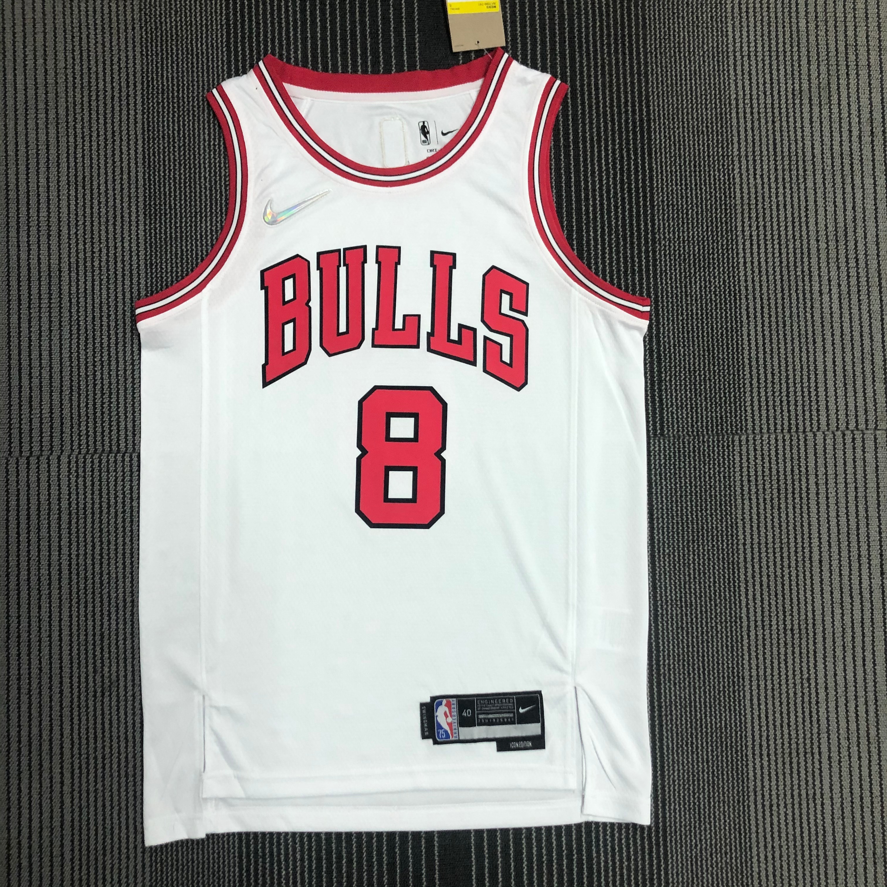 75th anniversary Bulls white number 8 Lavine