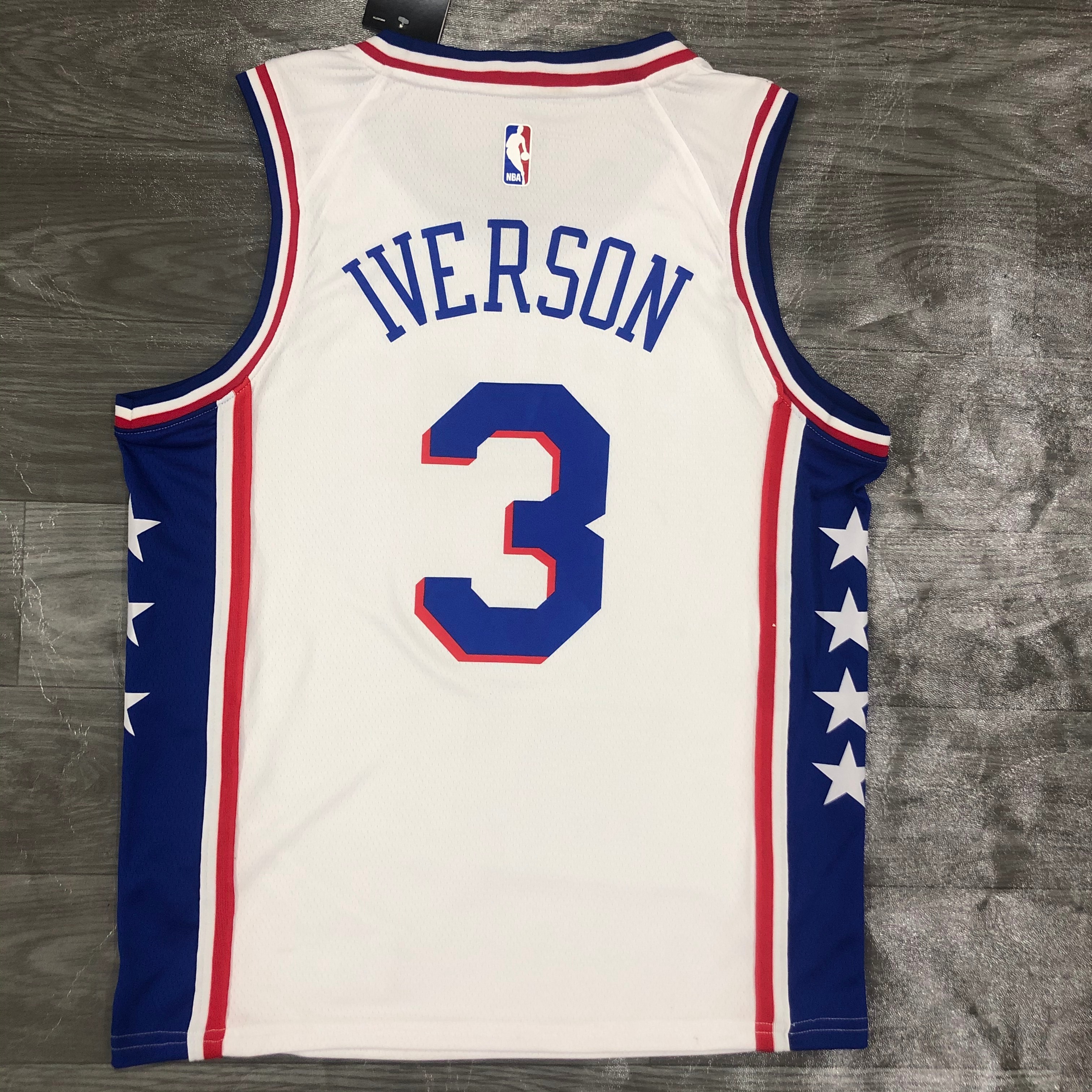 76ers V-neck white No. 3 Iverson
