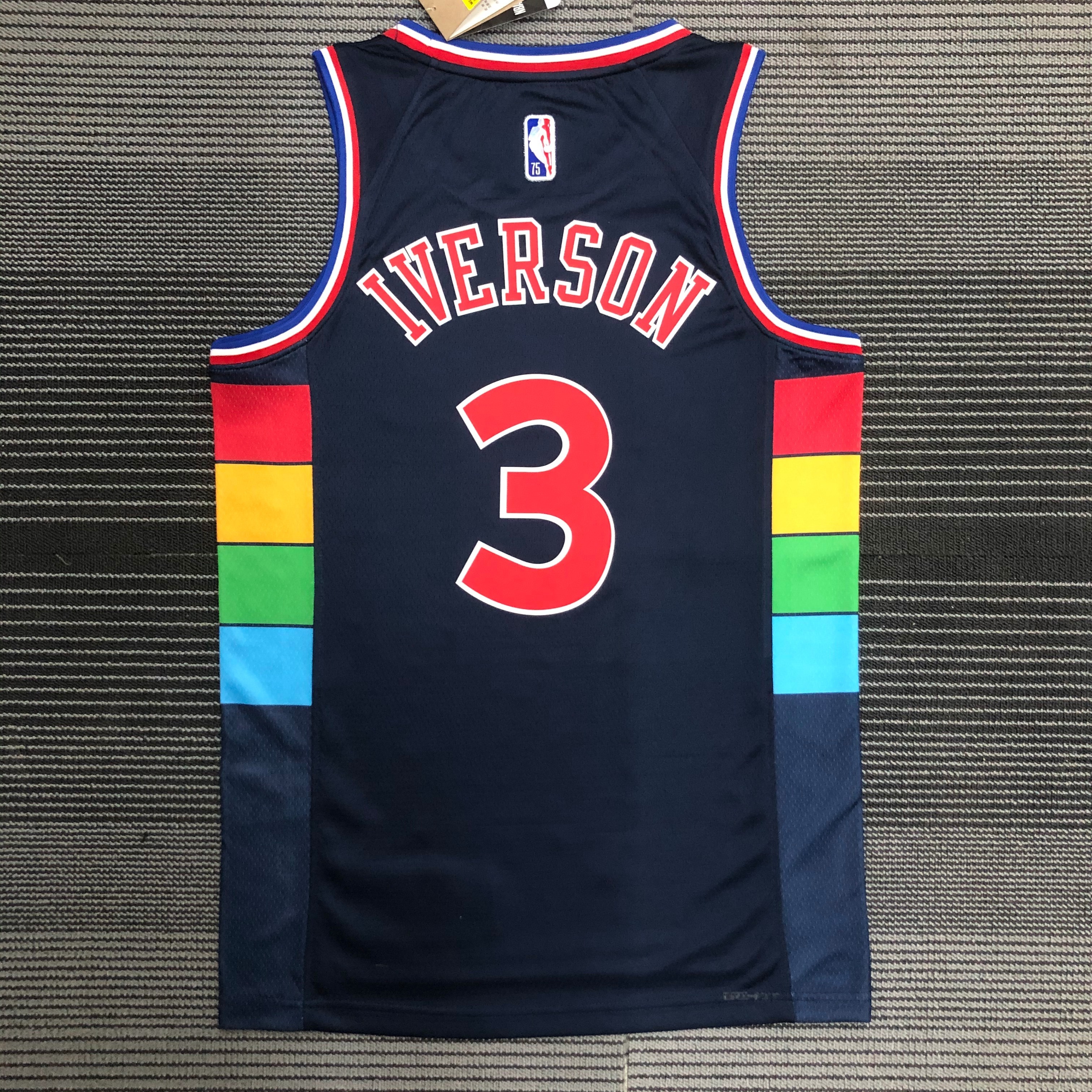 22 season 76ers city version No. 3 Iverson
