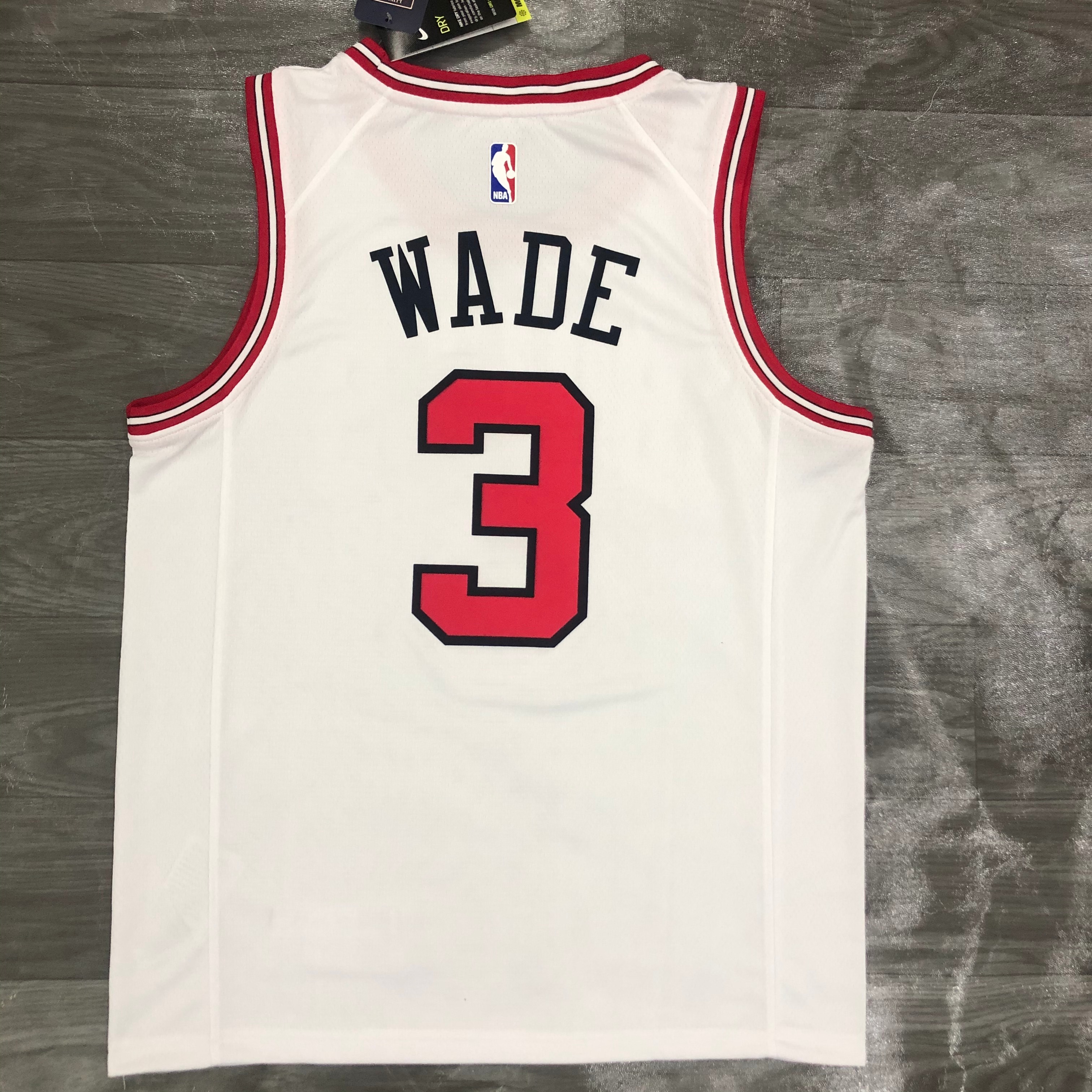 Bulls white No. 3 Wade