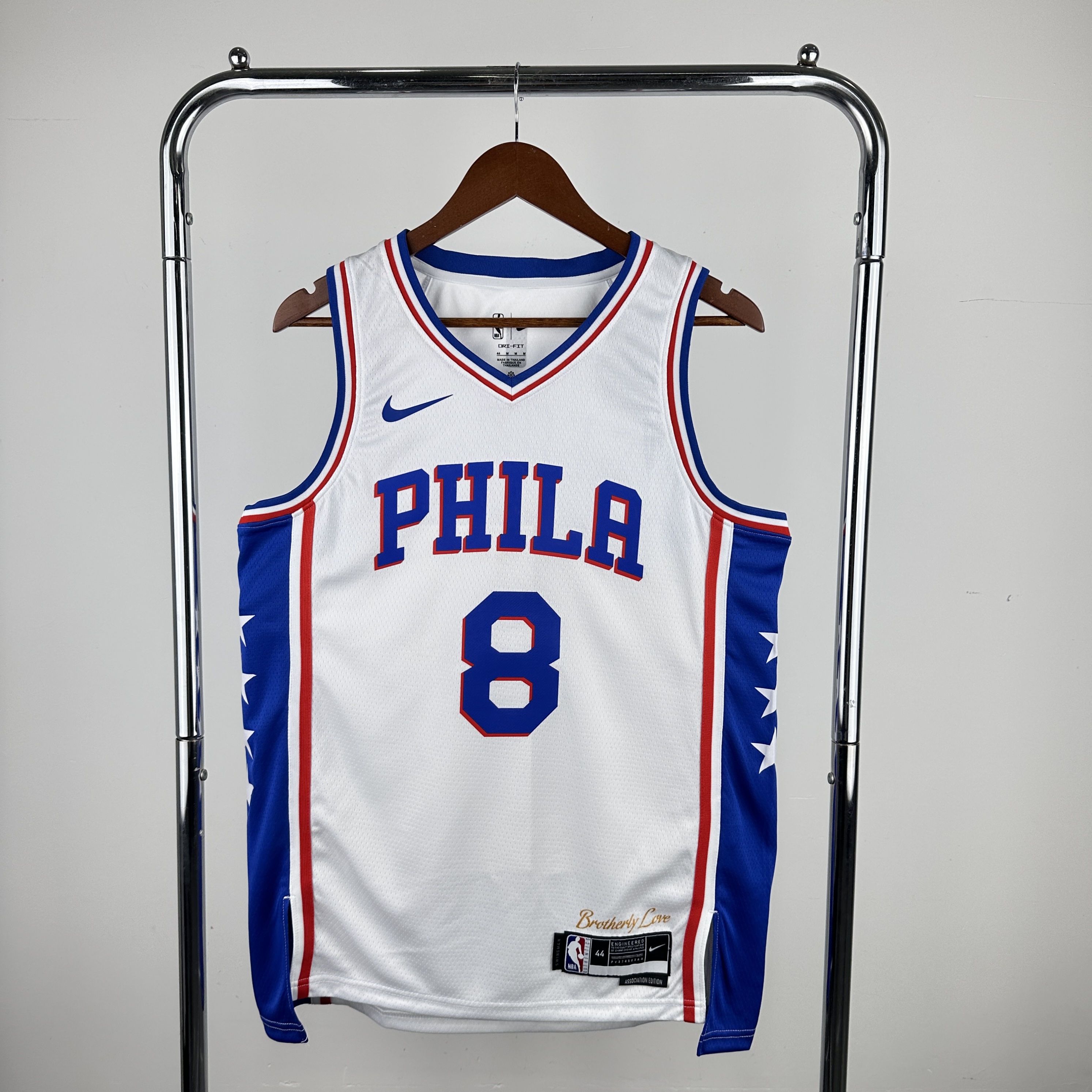 23 season 76ers home white No. 8 George