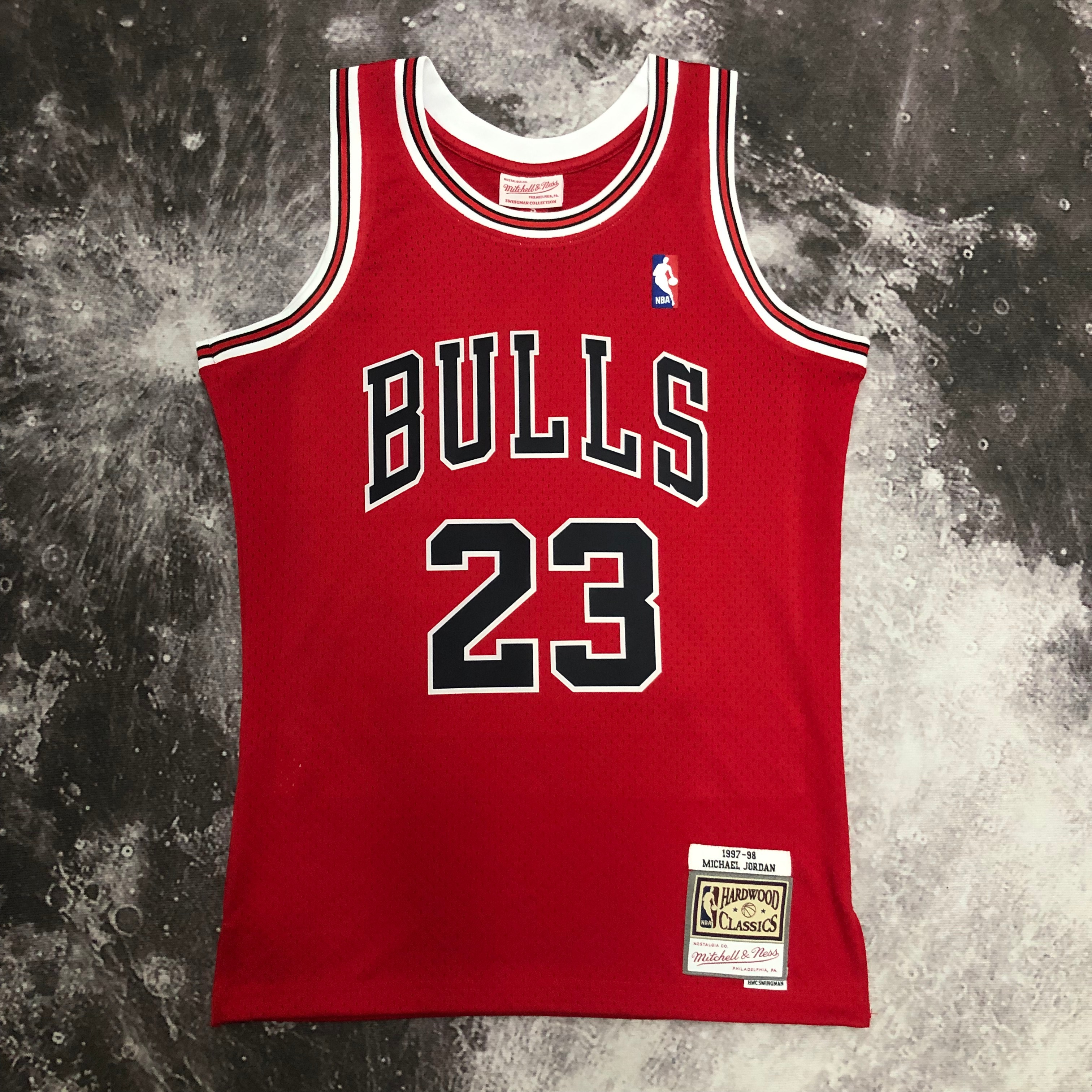 MN Hot Press Throwback jersey SW Bulls' 98 season red No. 23 Jordan