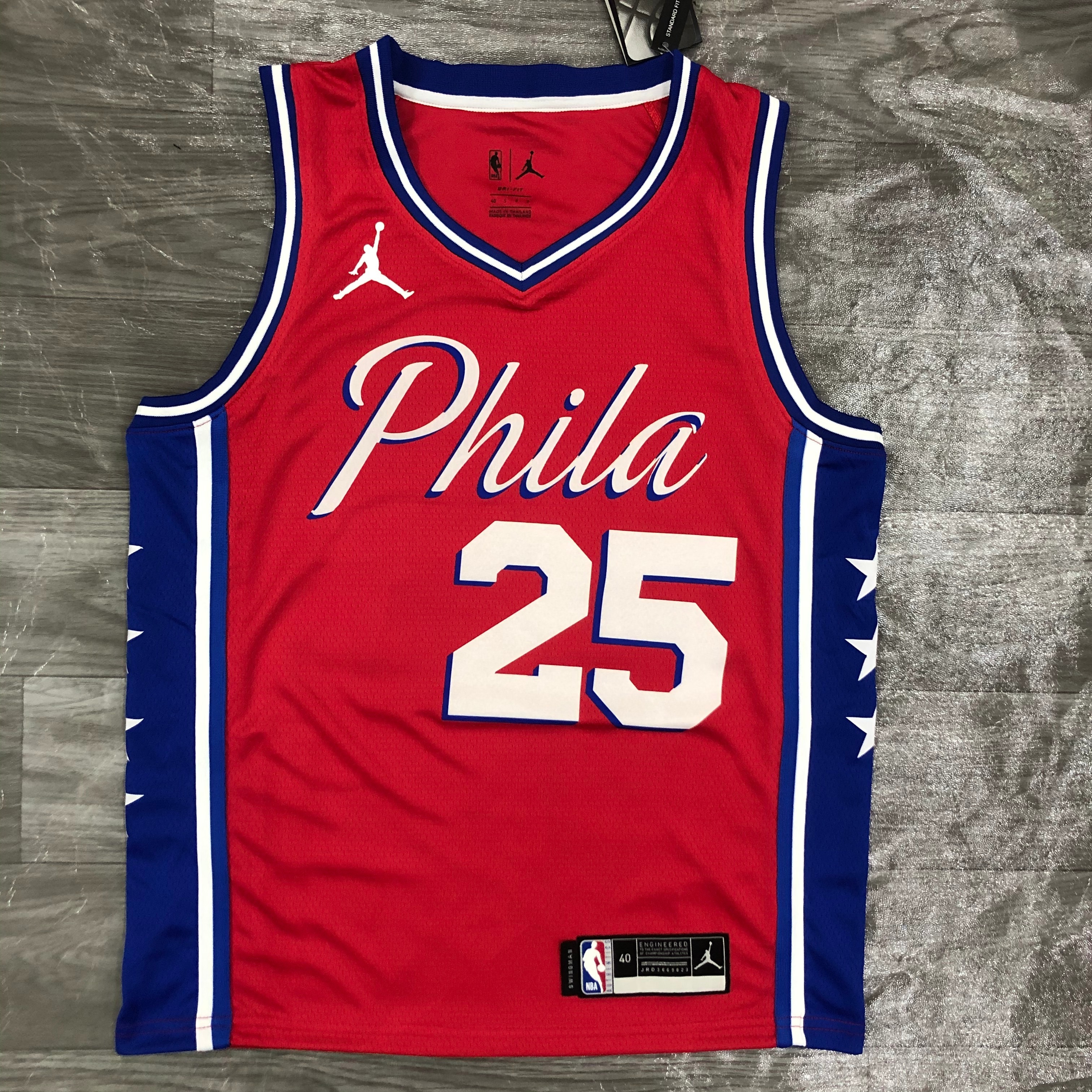 Season 21 76ers Jordan theme red # 25 Simmons