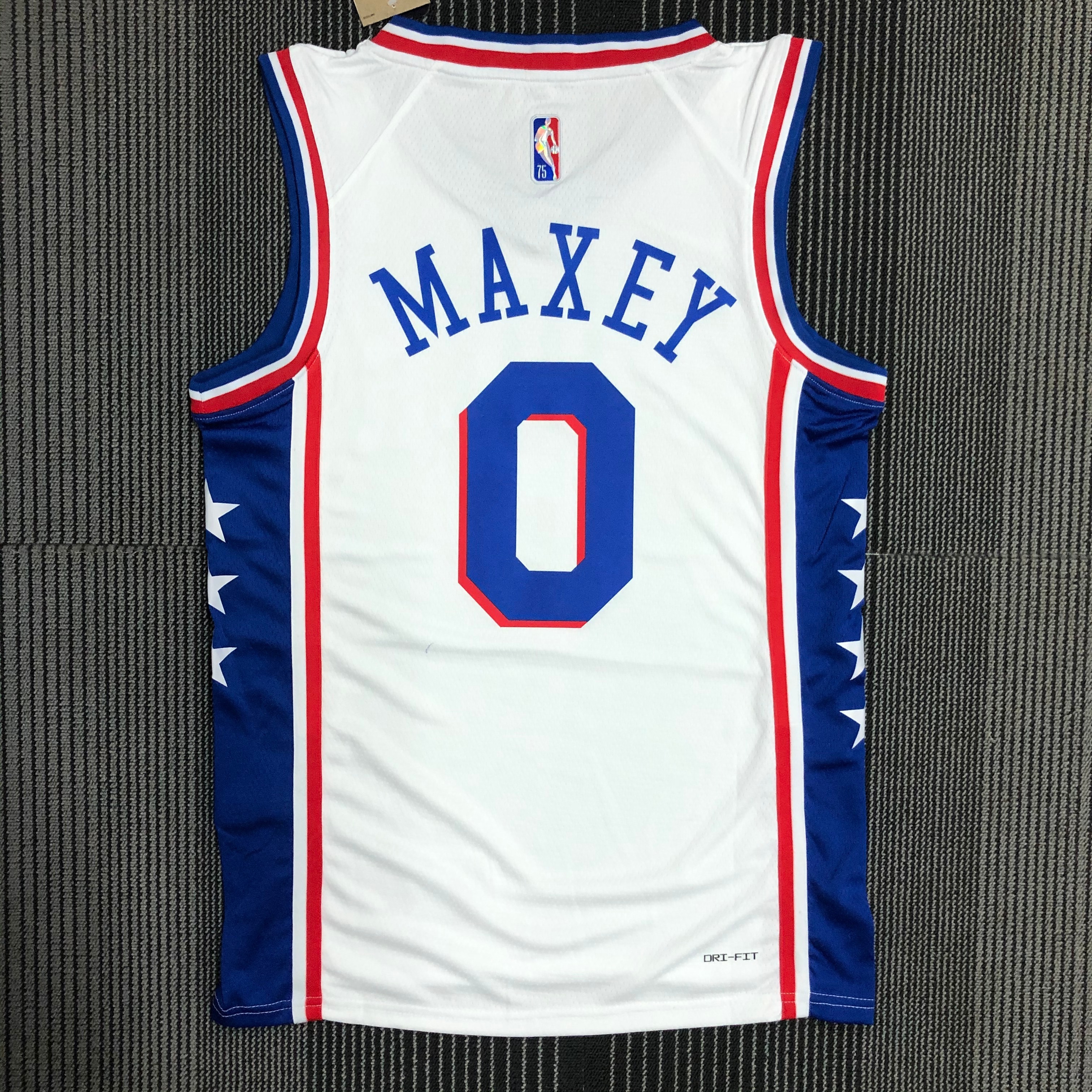 75th anniversary Sixers White No. 0 Maxey