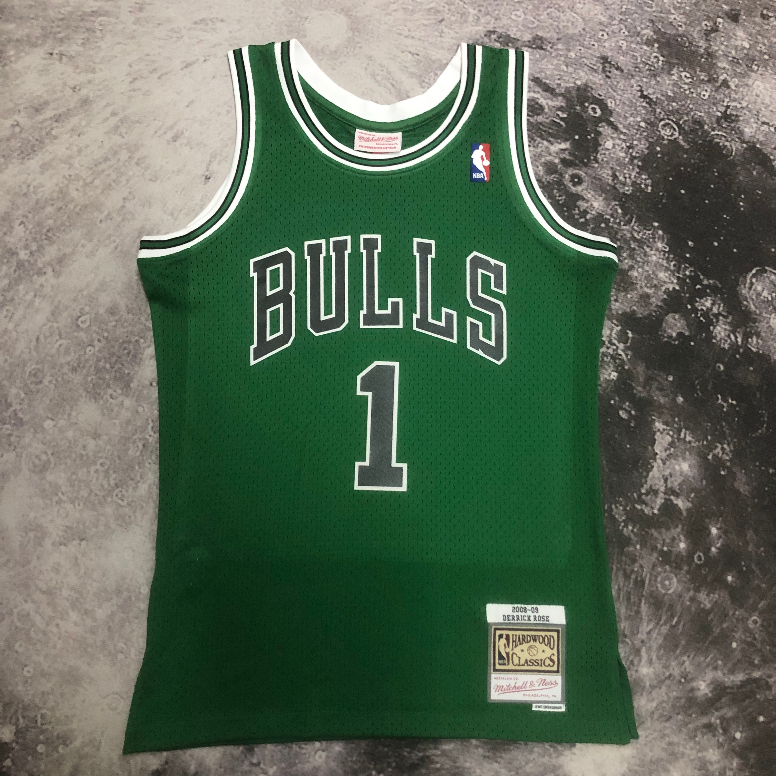 MN Hot Pressed Throwback jersey SW Bulls 0809 St. Patrick Green No. 1 Rose