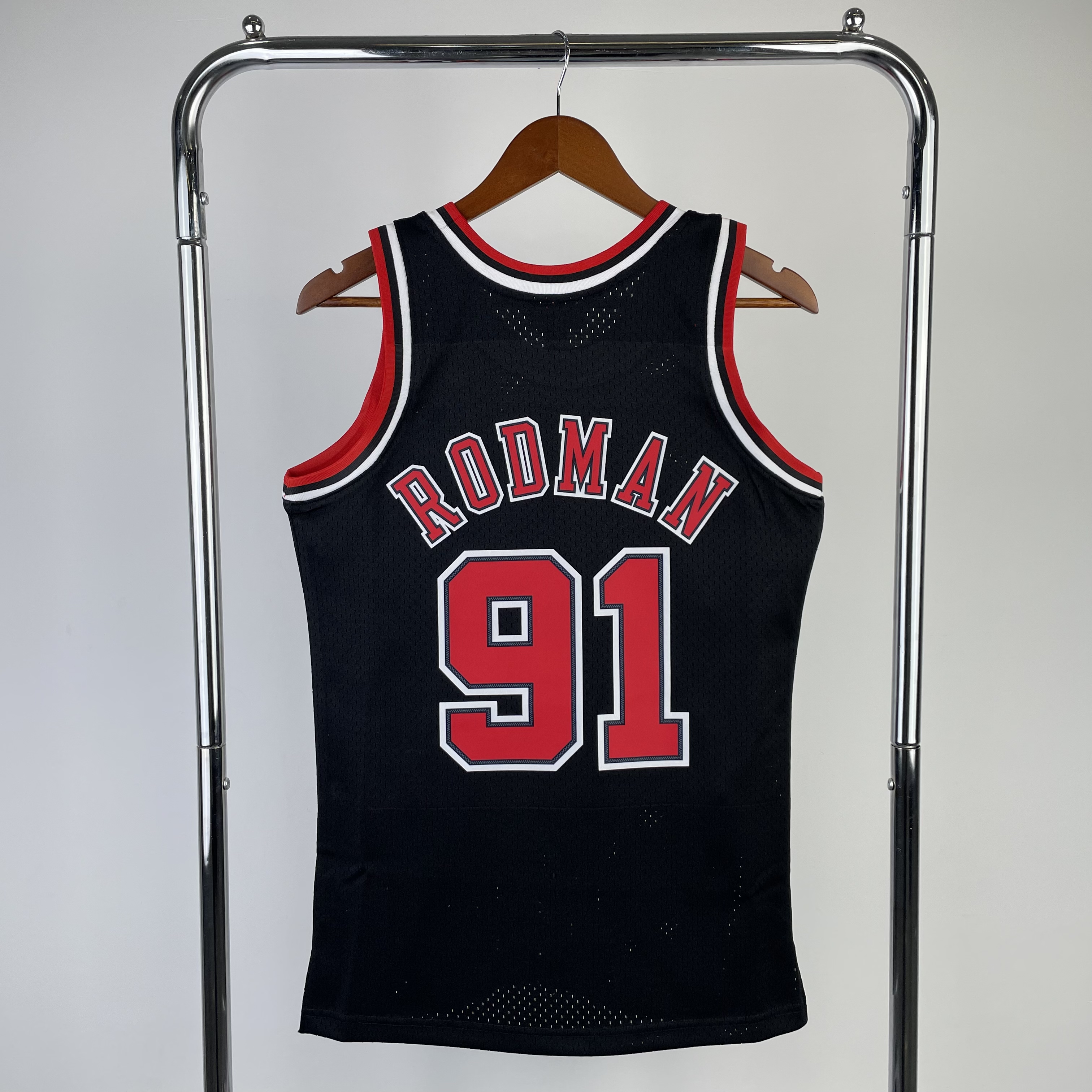 MN Hot Press Throwback jersey SW Bulls Season 98 black No. 91 Rodman