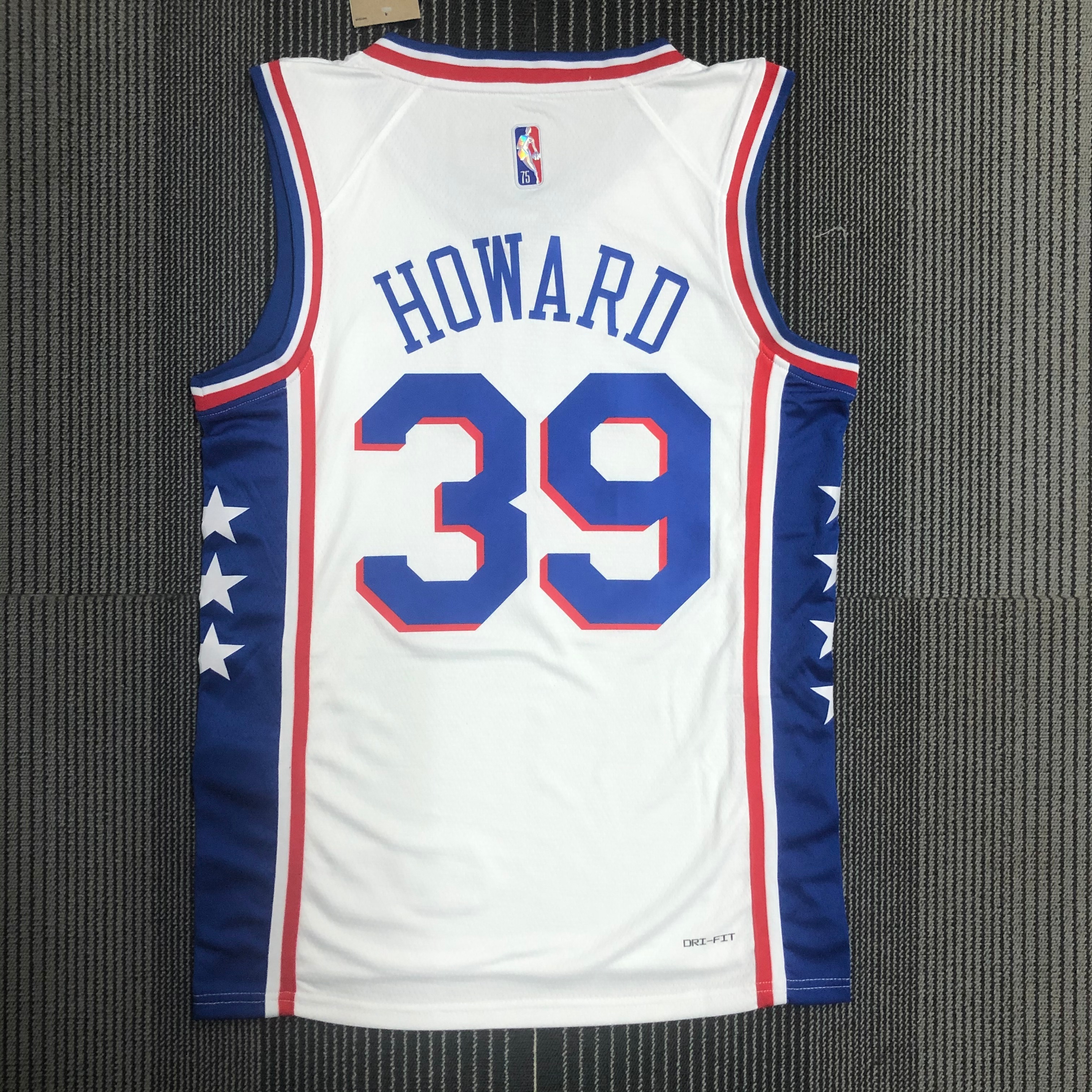 75th anniversary 76ers V-neck white 39 Howard