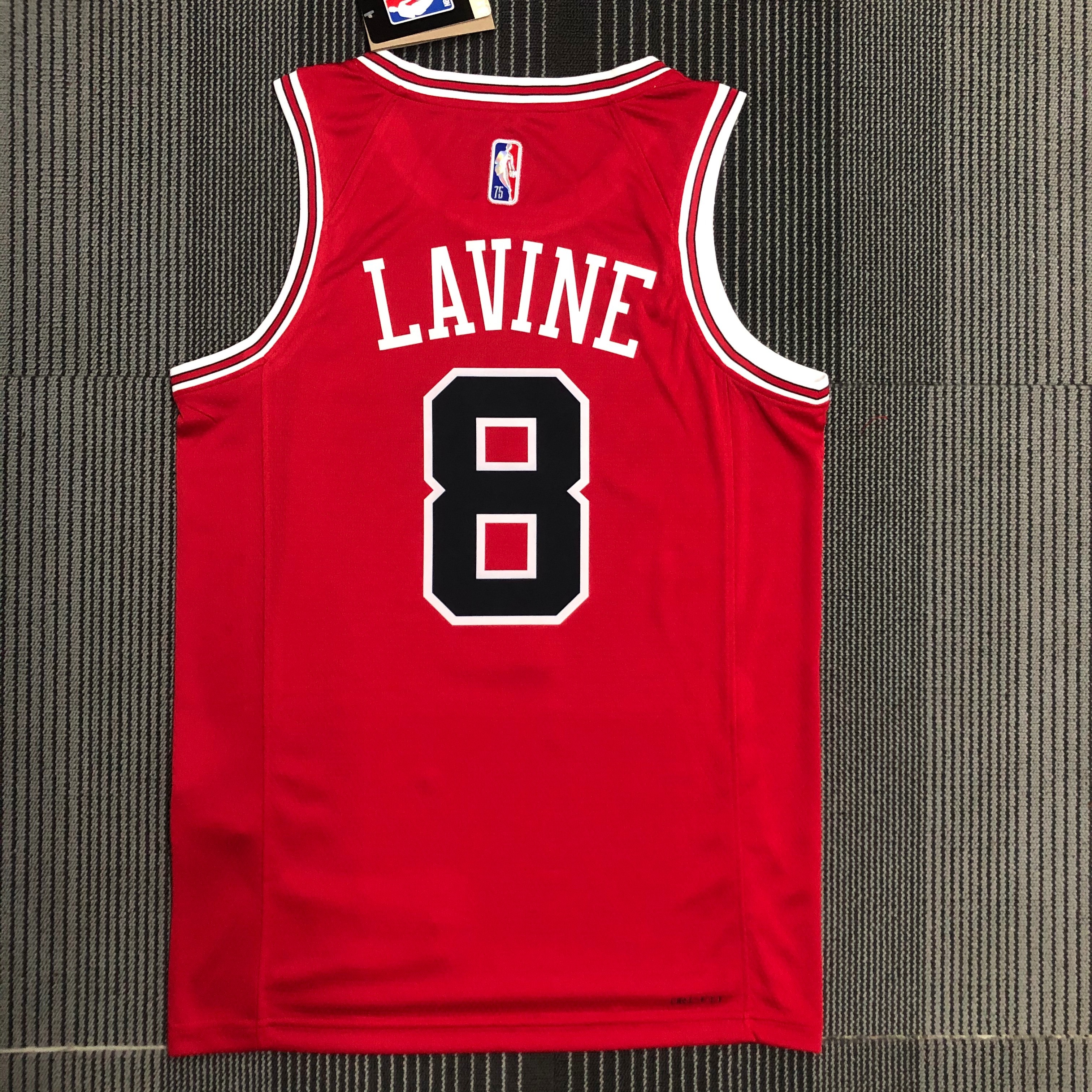 75th anniversary Bulls red number 8 Lavine