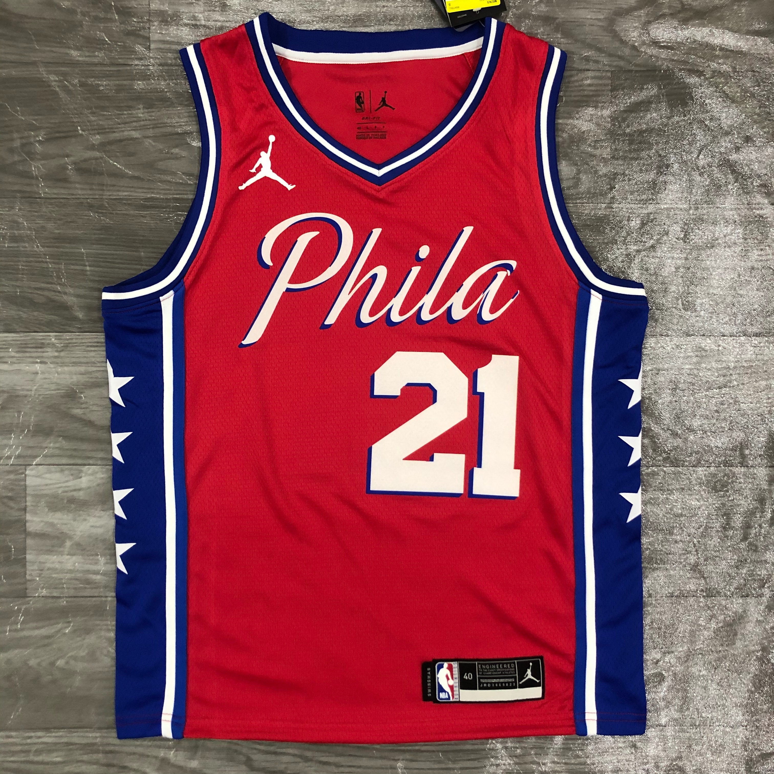 Season 21 76ers Jordan theme red # 21 Embiid
