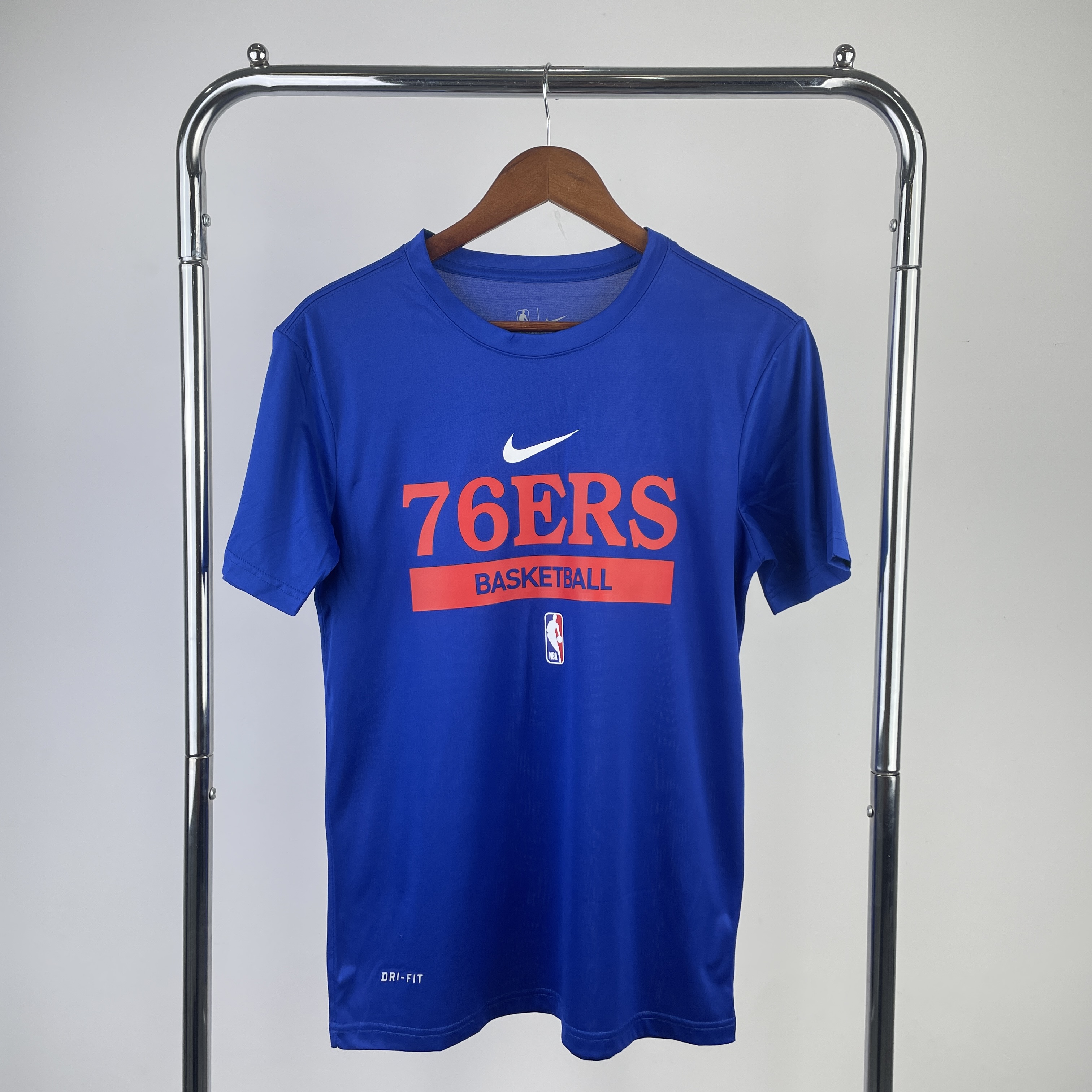 '23 76ers blue practice quick dry T-shirt short sleeve