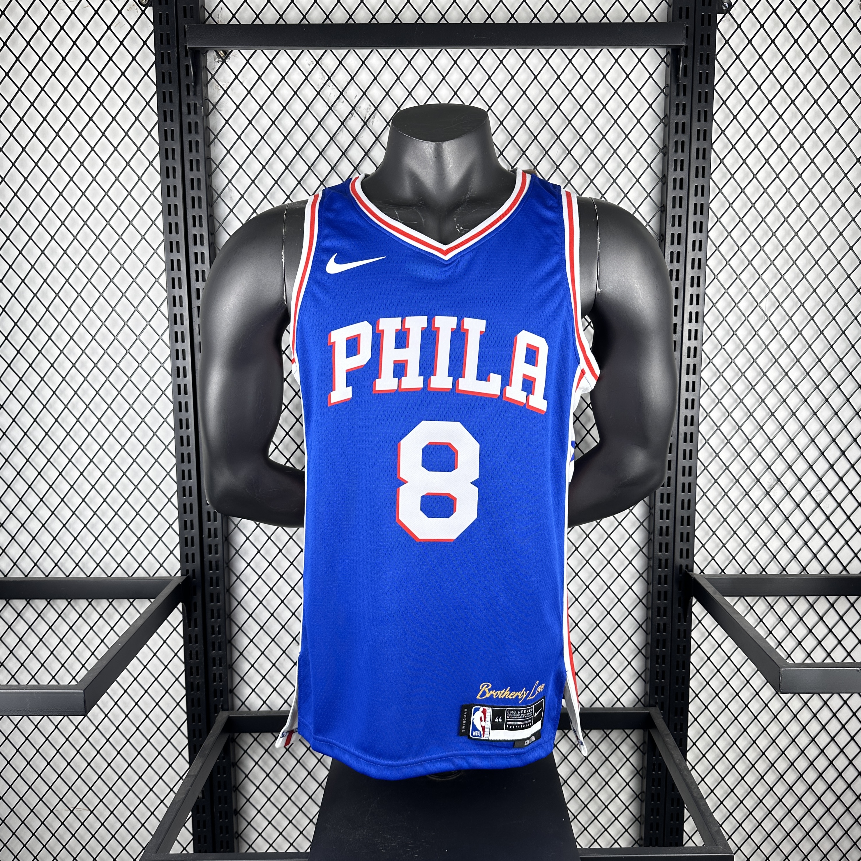 Season 23 76ers away blue No. 8 George