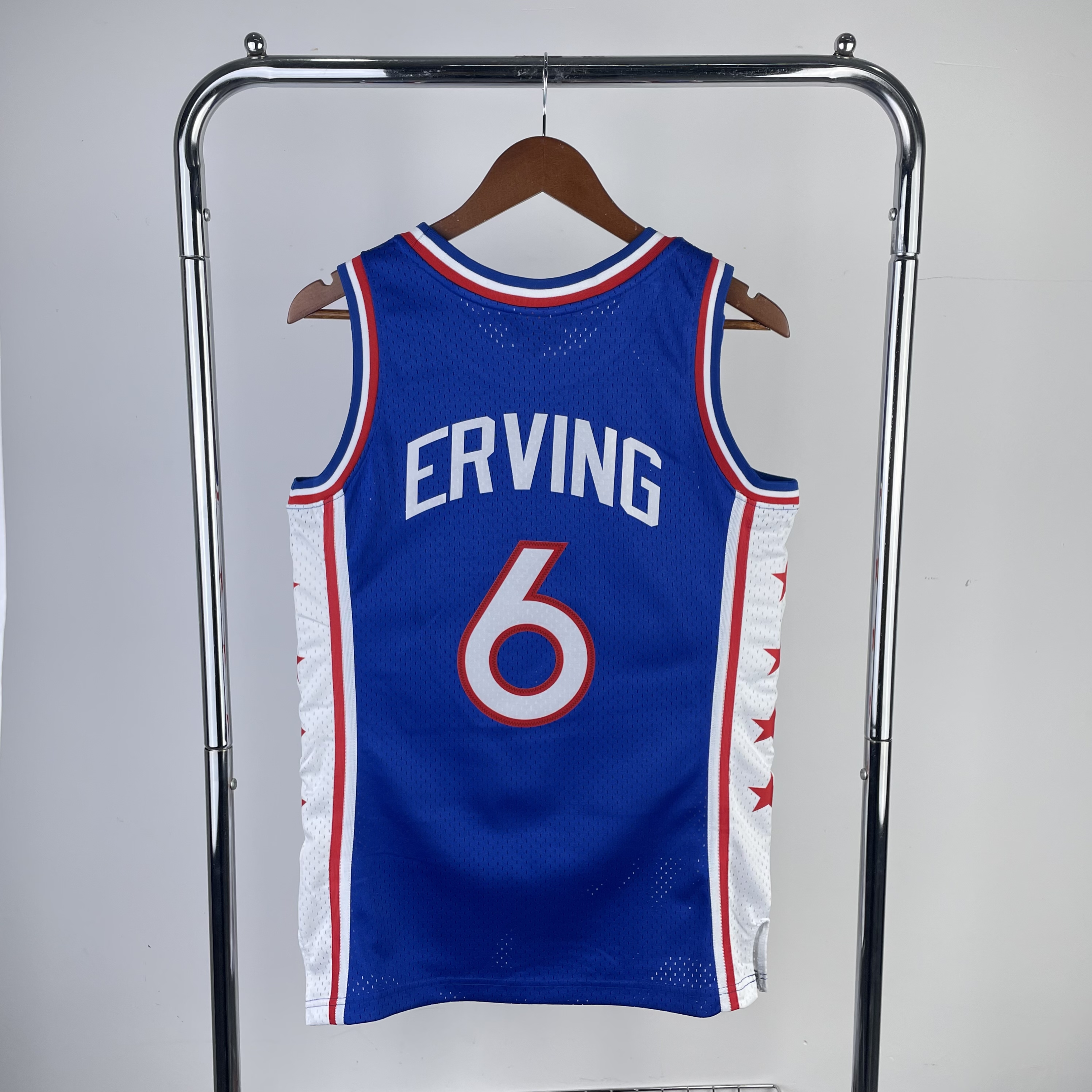 MN Hot Press Throwback jersey SW 76ers 8283 season blue No. 6 Juliette Irving