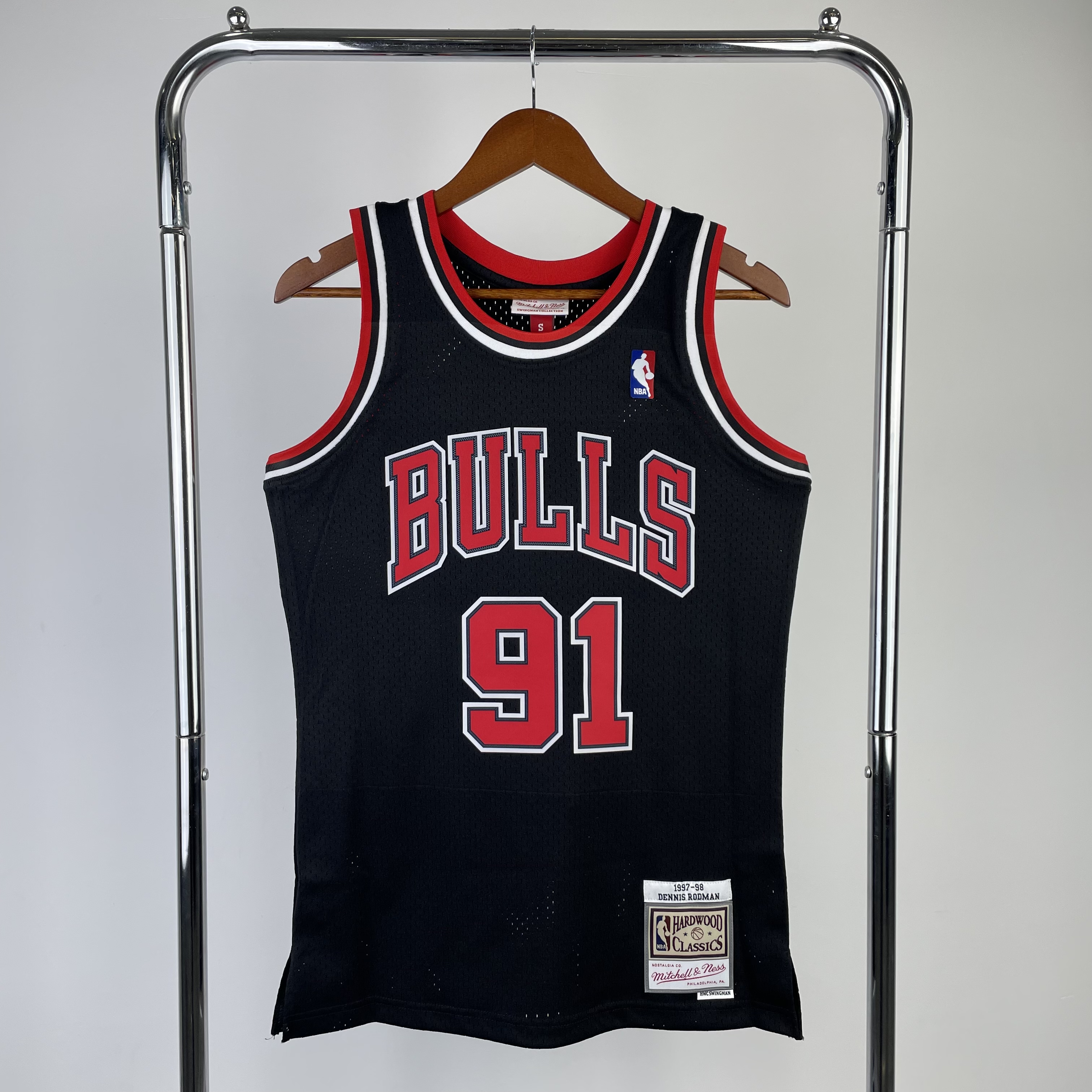 MN Hot Press Throwback jersey SW Bulls Season 98 black No. 91 Rodman
