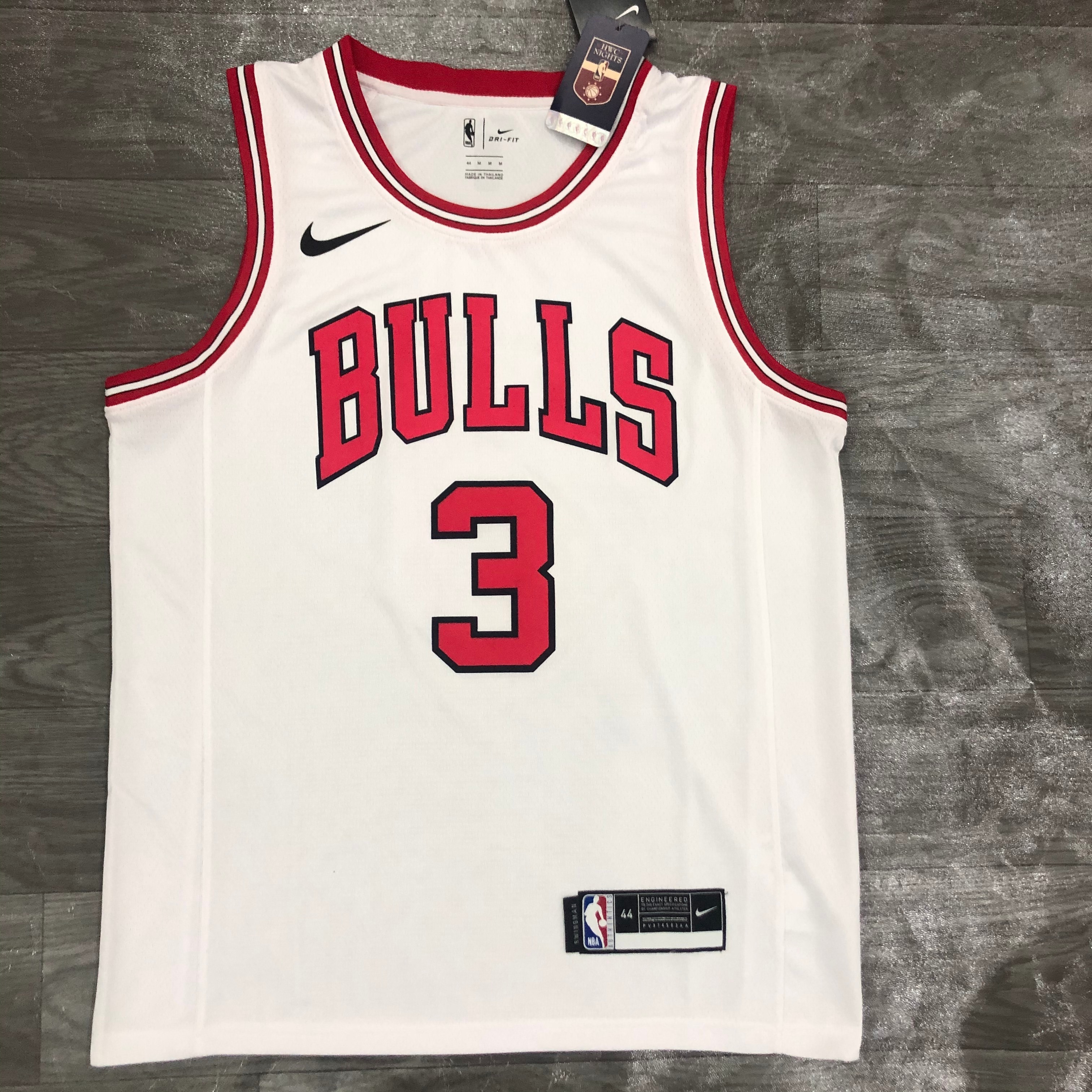 Bulls white No. 3 Wade