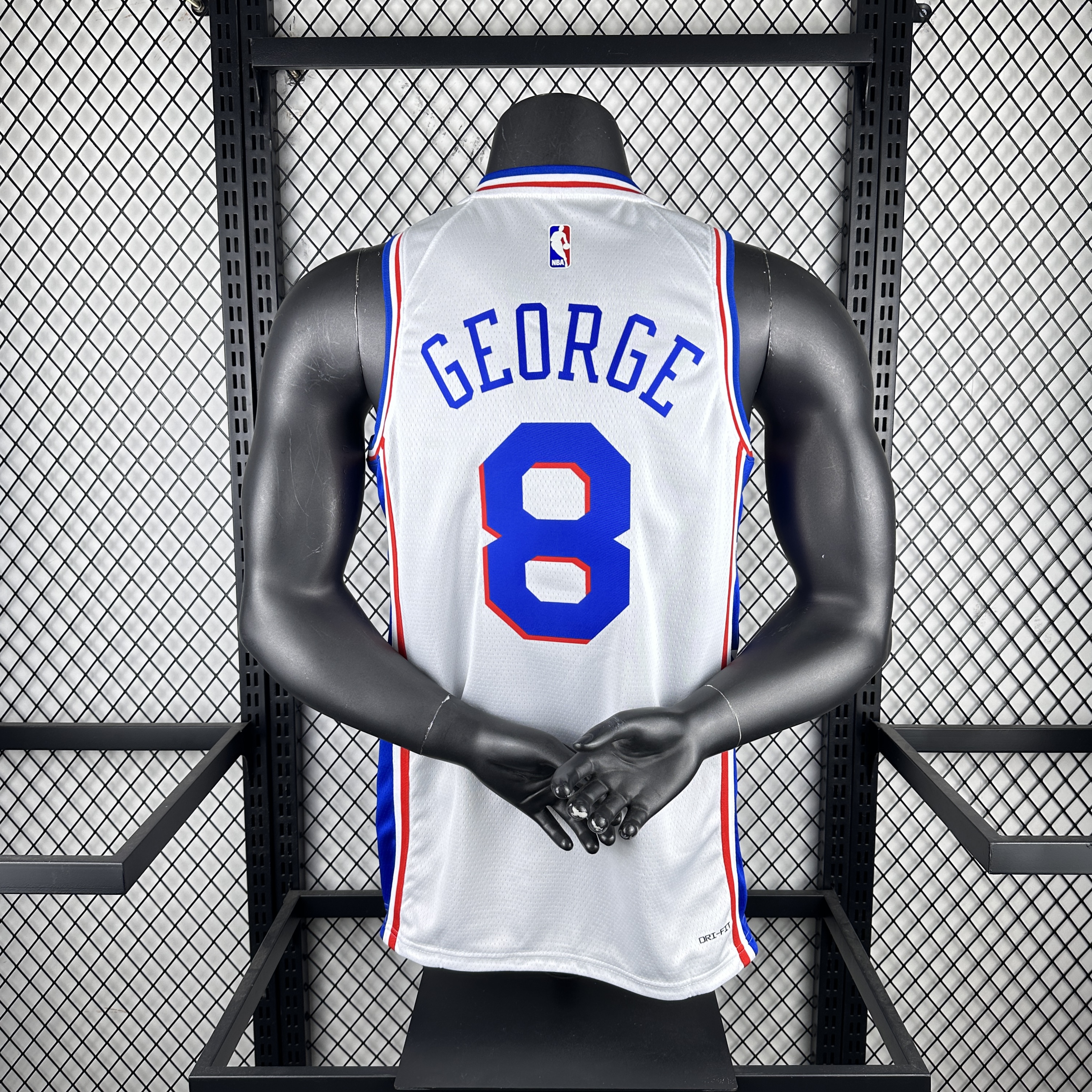 23 season 76ers home white No. 8 George