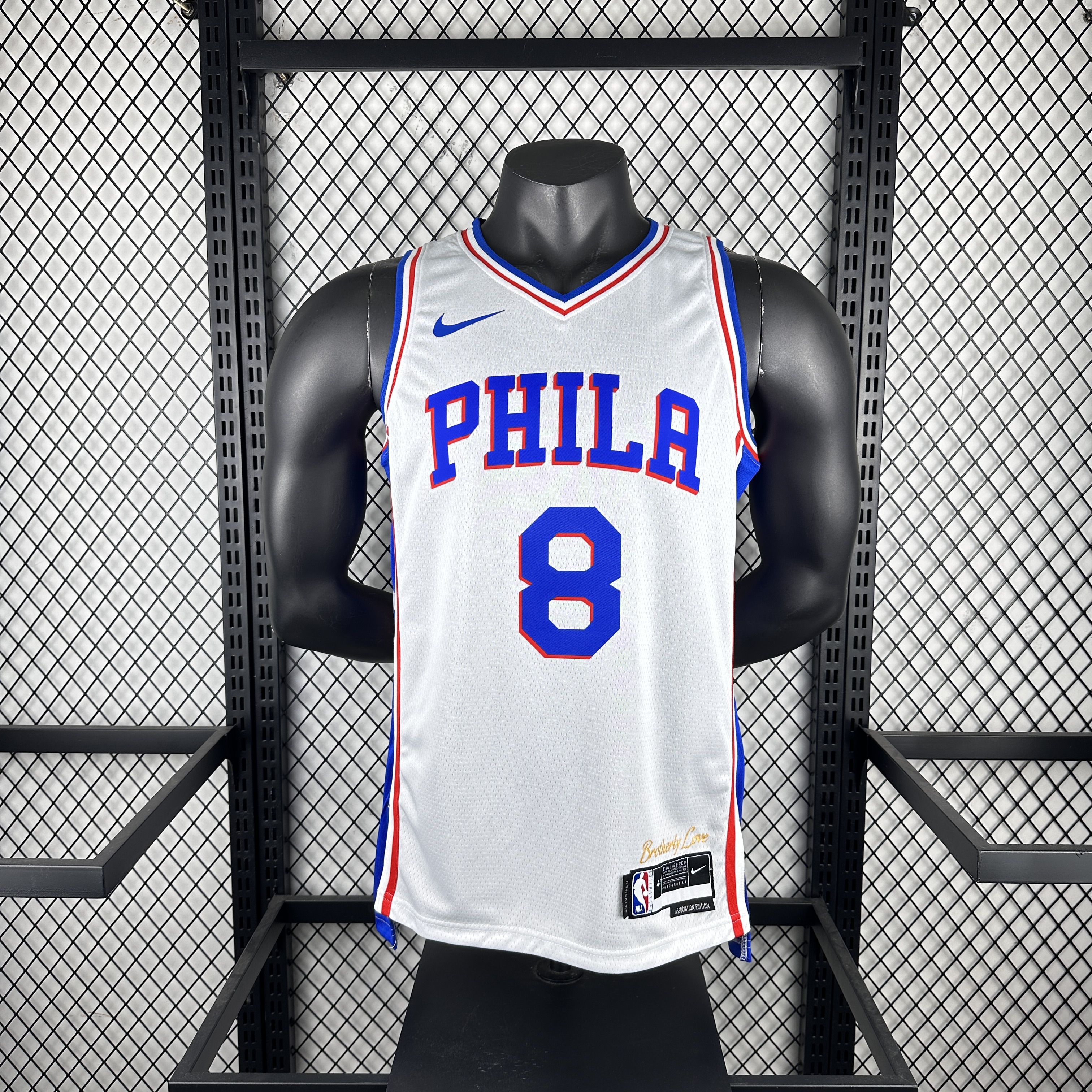 23 season 76ers home white No. 8 George