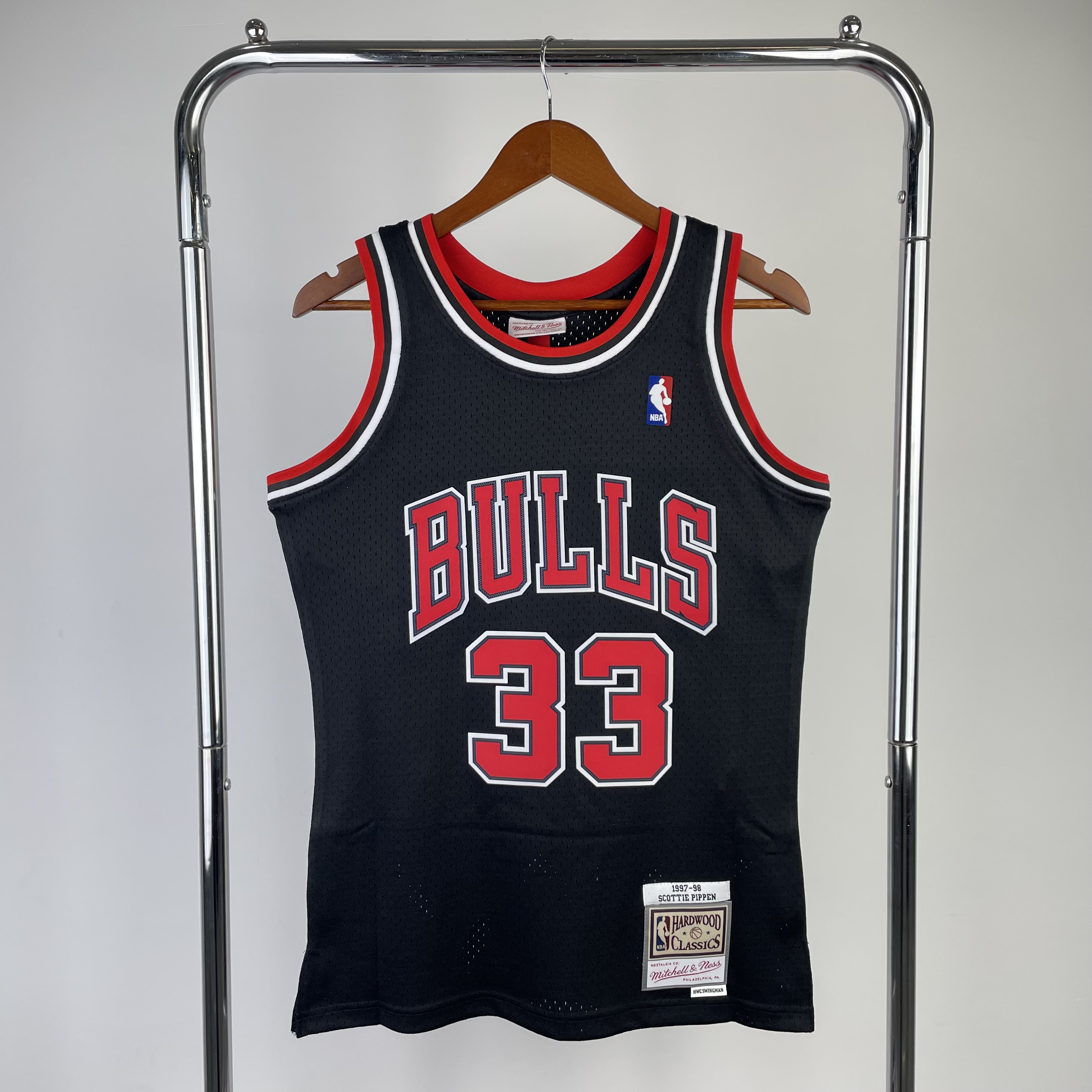MN Hot Press throwback jersey SW Bulls' 98 black # 33 Pippen