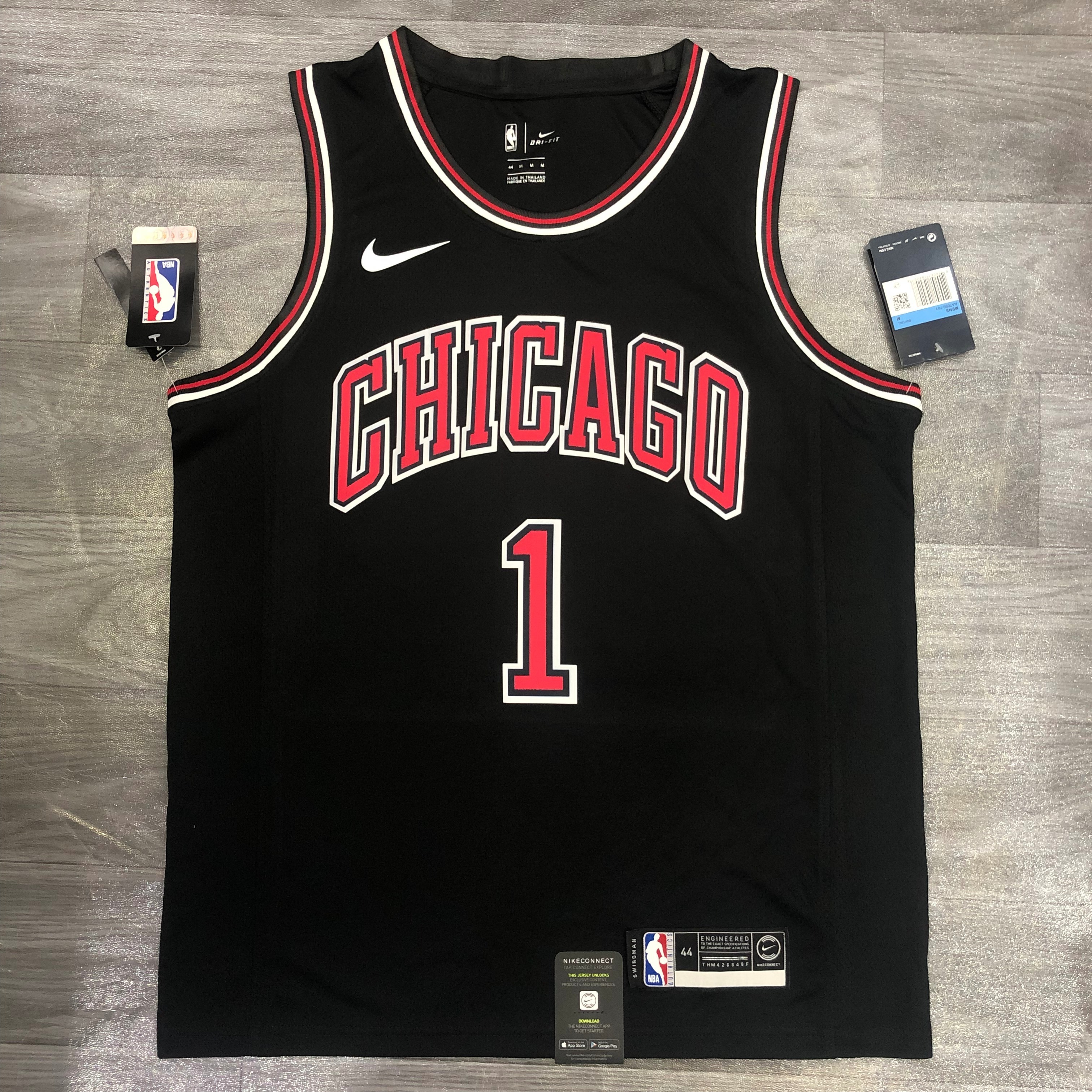 Bulls crew-neck black number one Rose