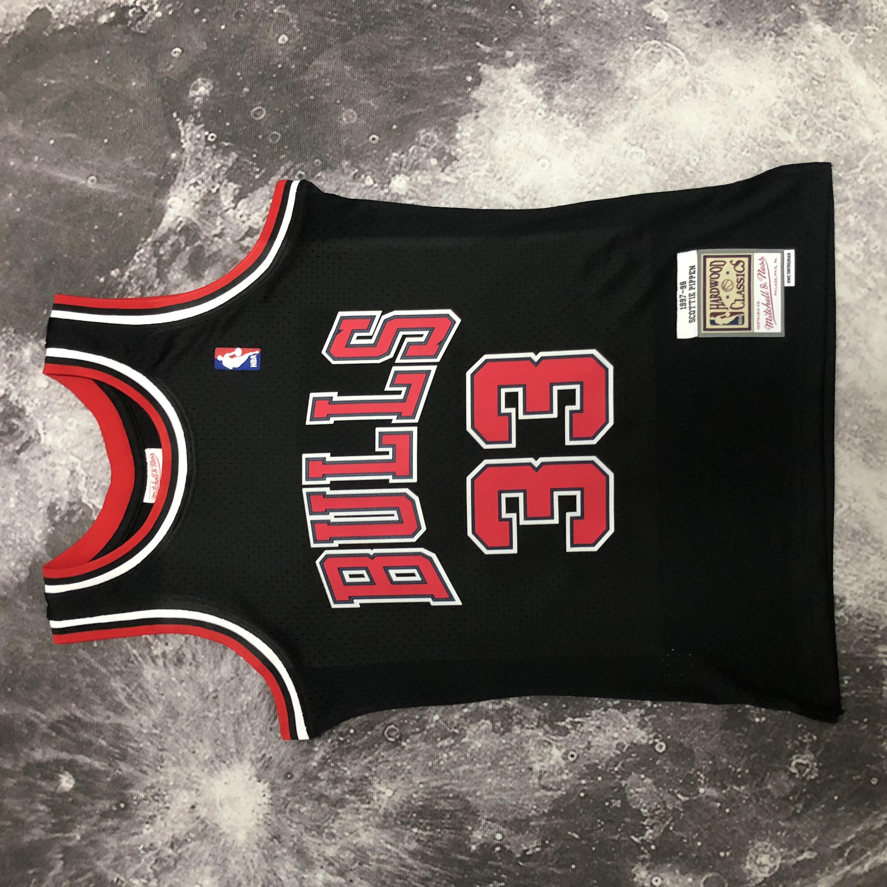 MN Hot Press throwback jersey SW Bulls' 98 black # 33 Pippen