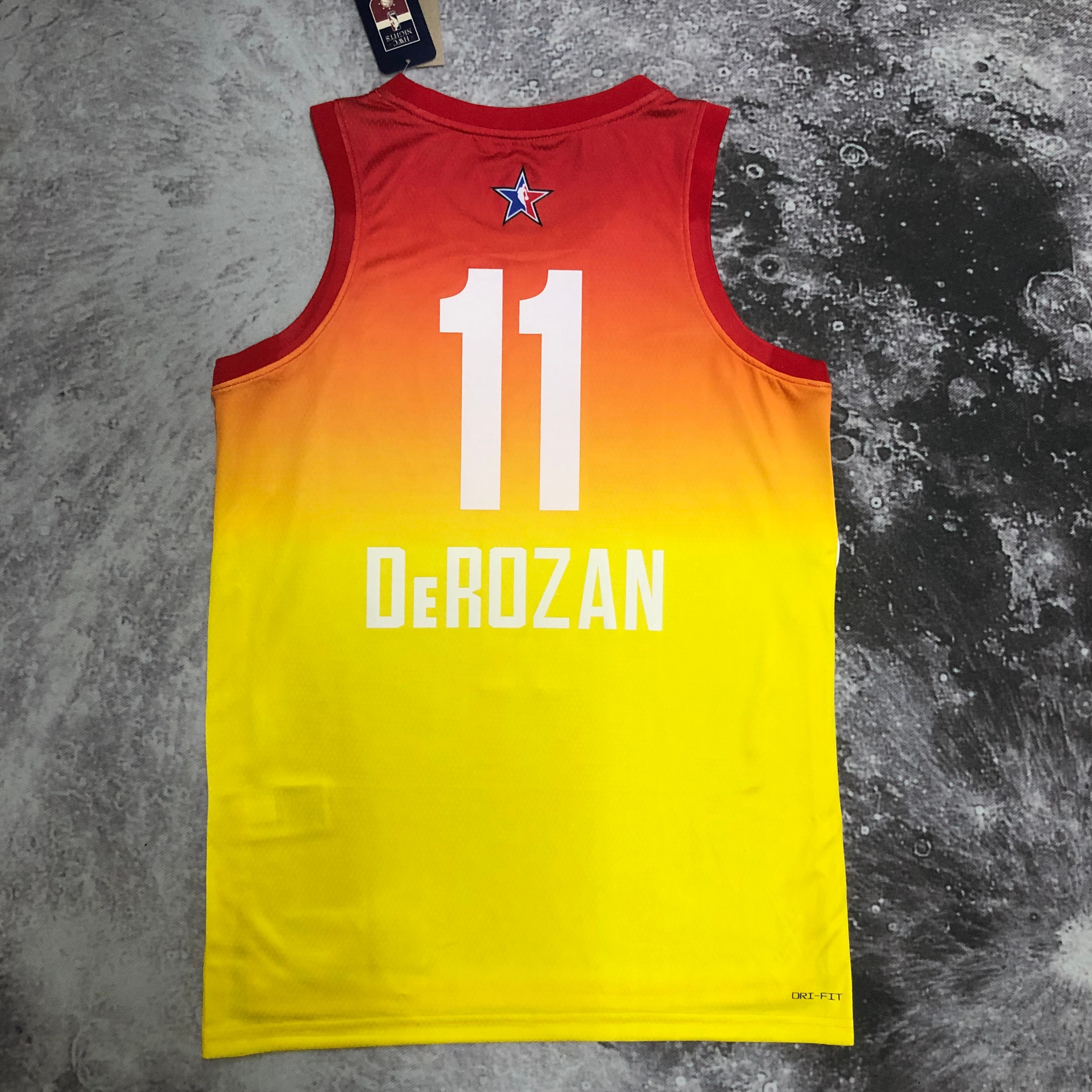 23 season All-Star yellow number 11 derozan