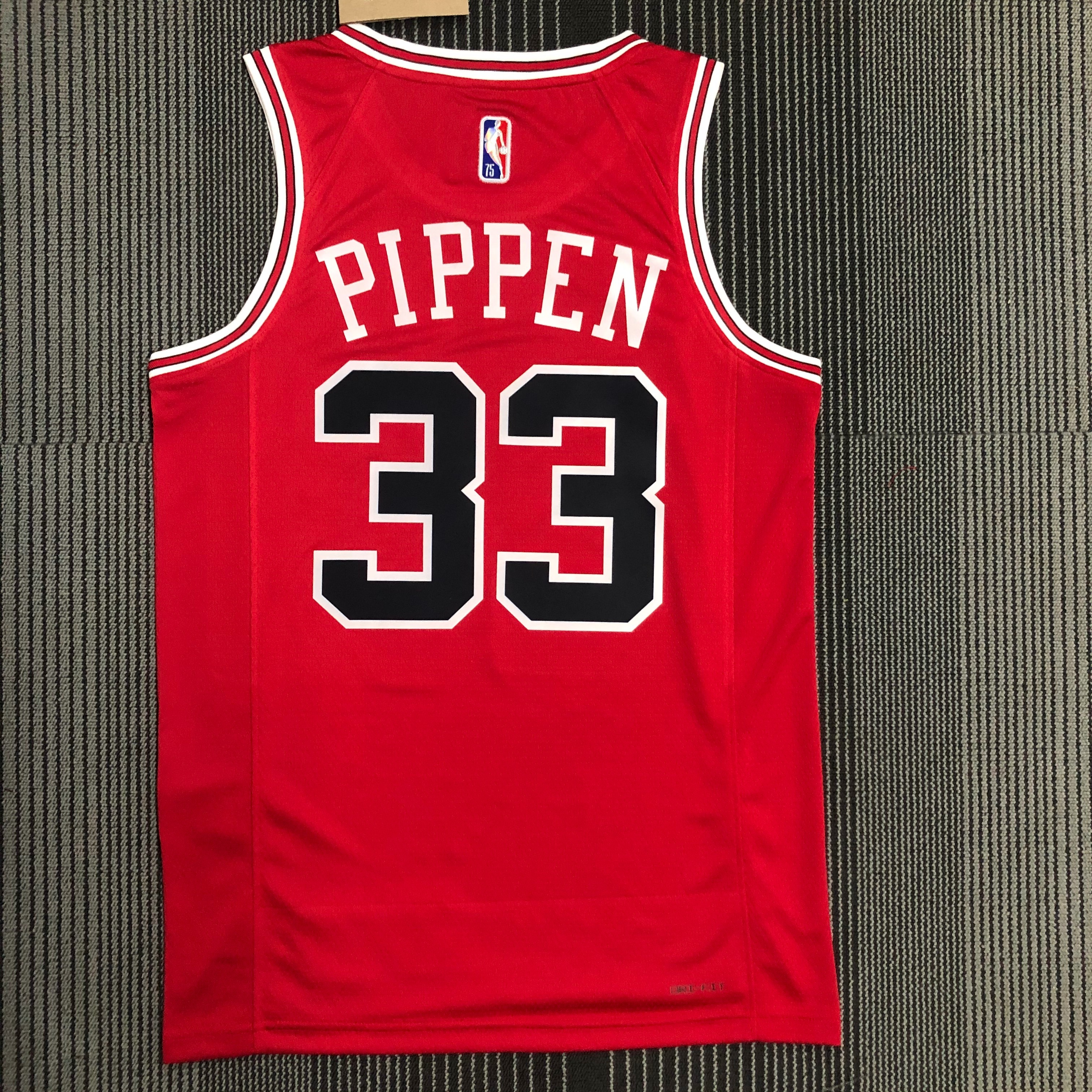 75th anniversary Bulls red # 33 Pippen