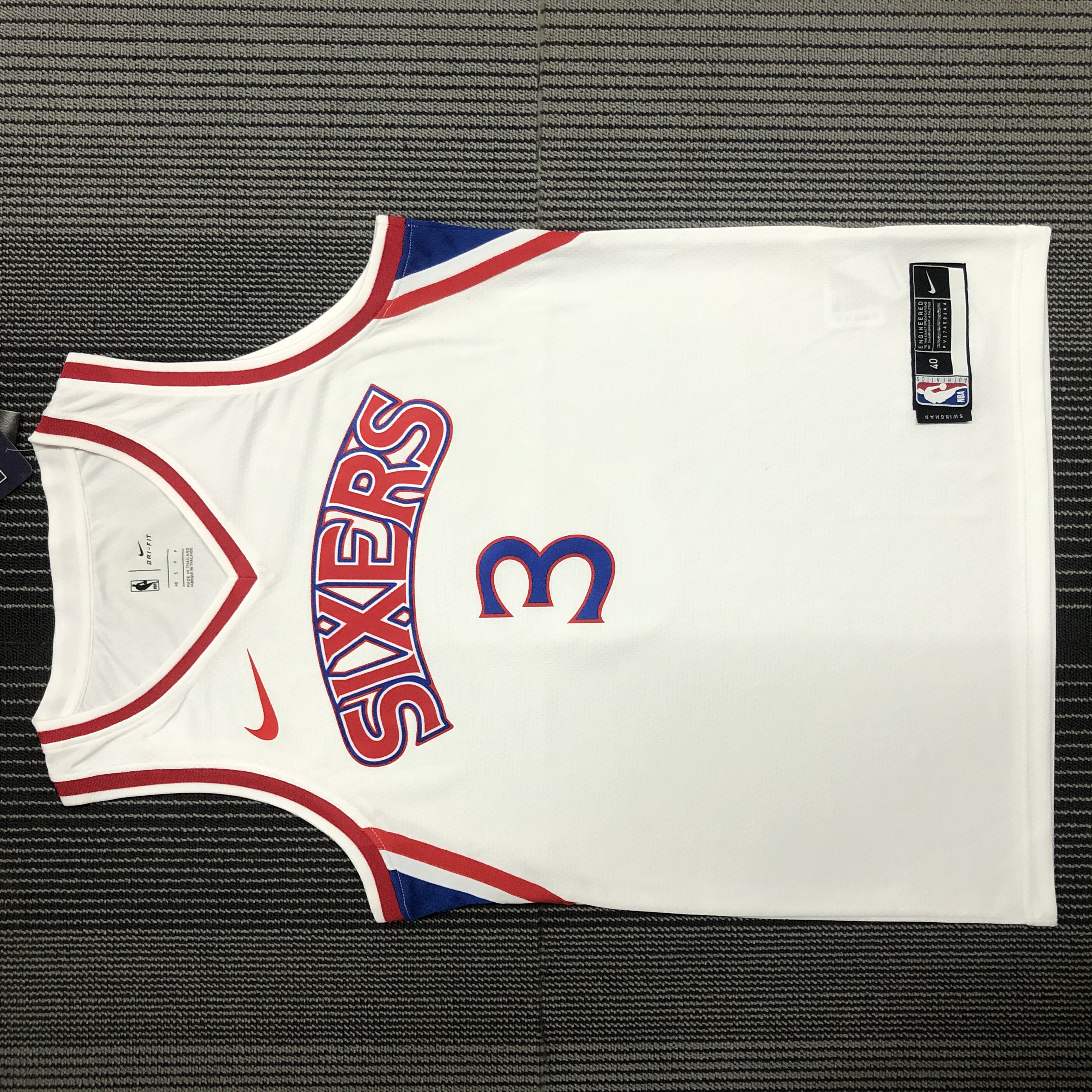 76ers rookie white No. 3 Iverson